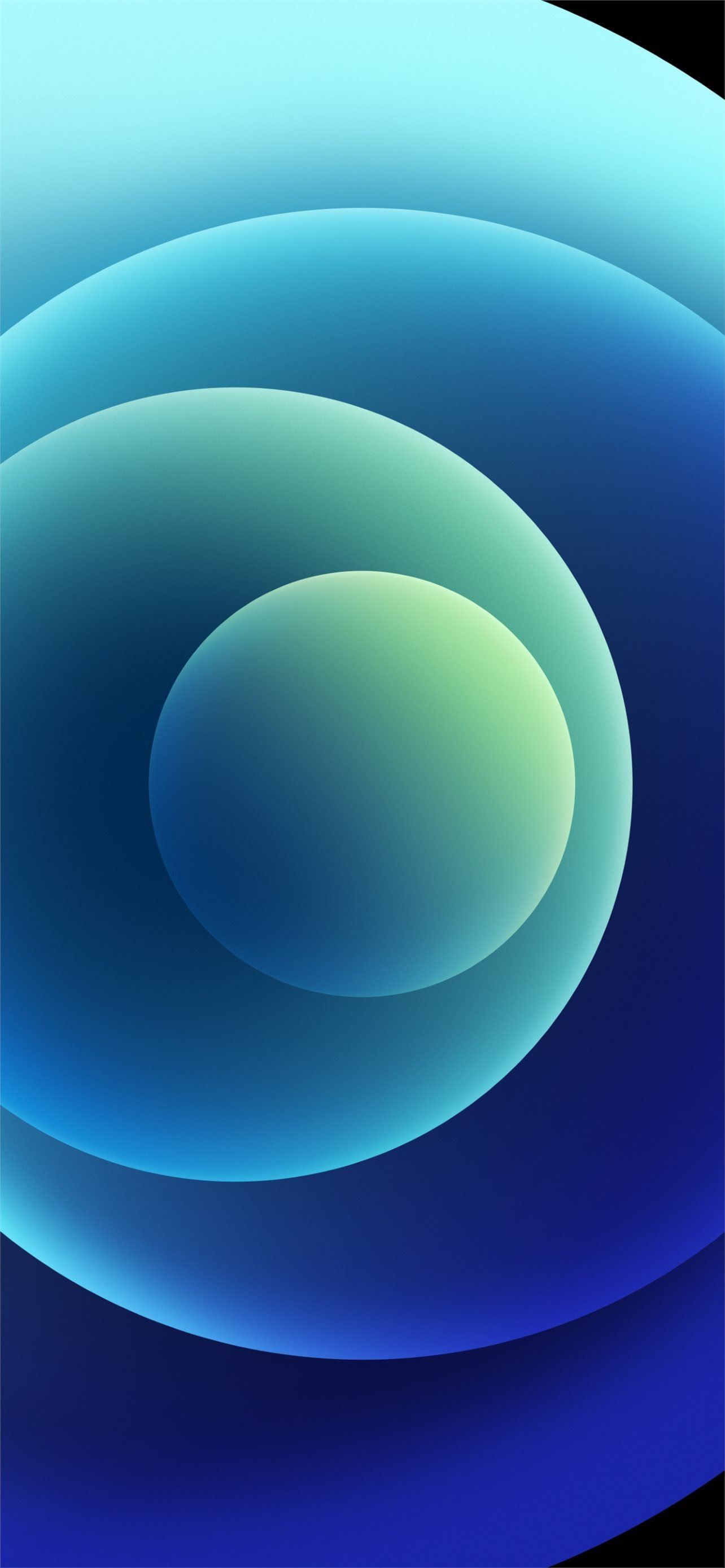 Cerchi concentrici blu verde, 1284x2778 Verticale, iPhone Air