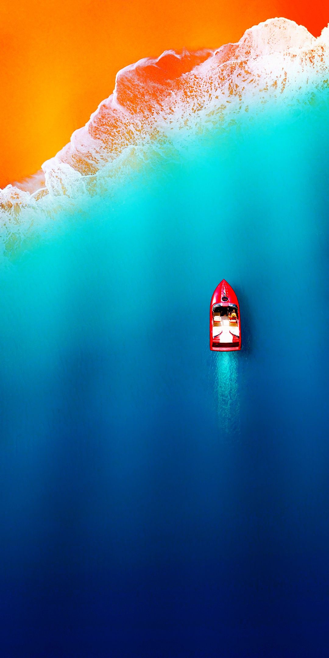 Barca rossa mare turchese, 1080x2160 Full HD Verticale, iPhone Plus