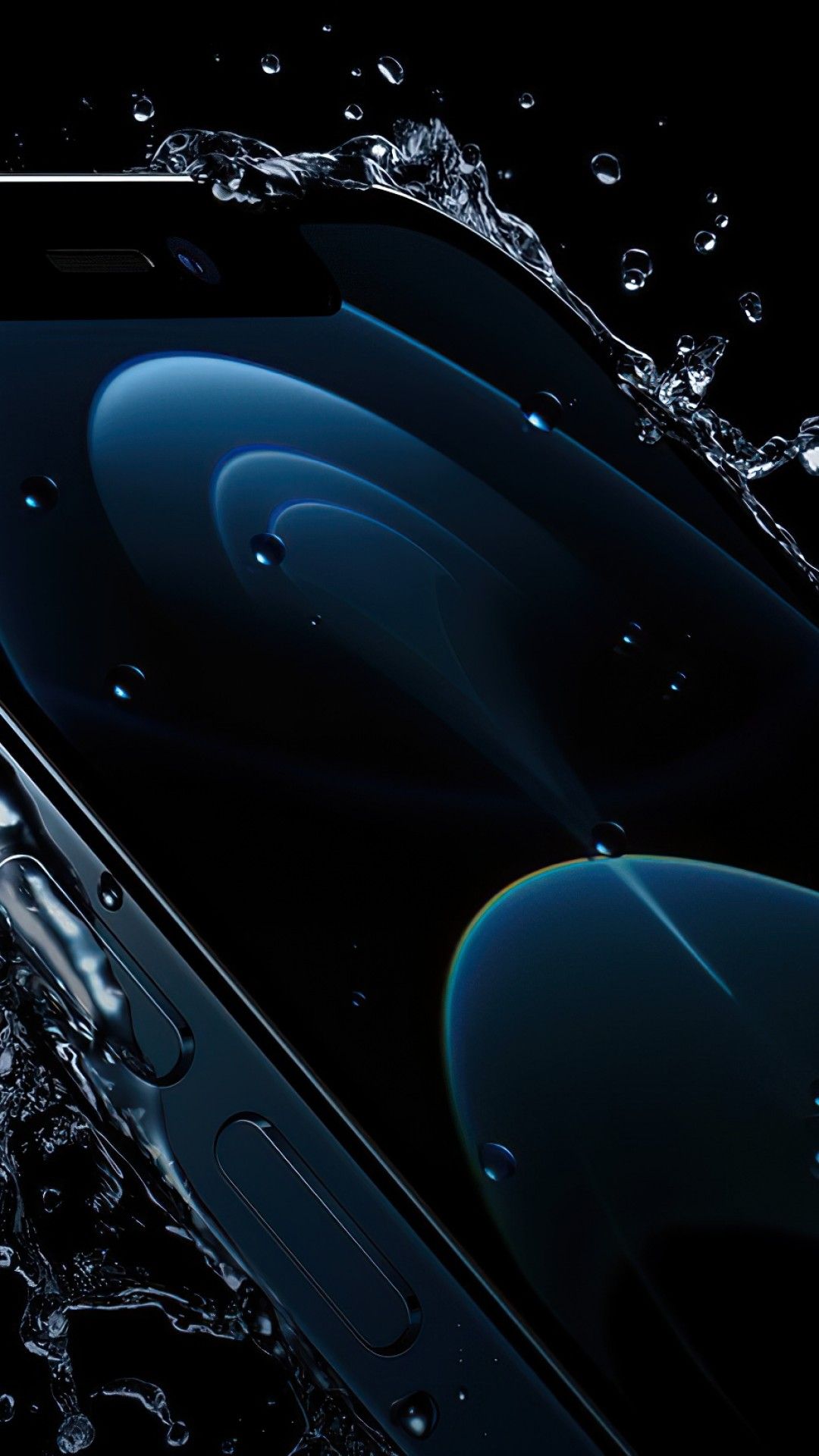 iPhone blu con schizzi acqua, 1080x1920 Full HD Verticale, iPhone Plus