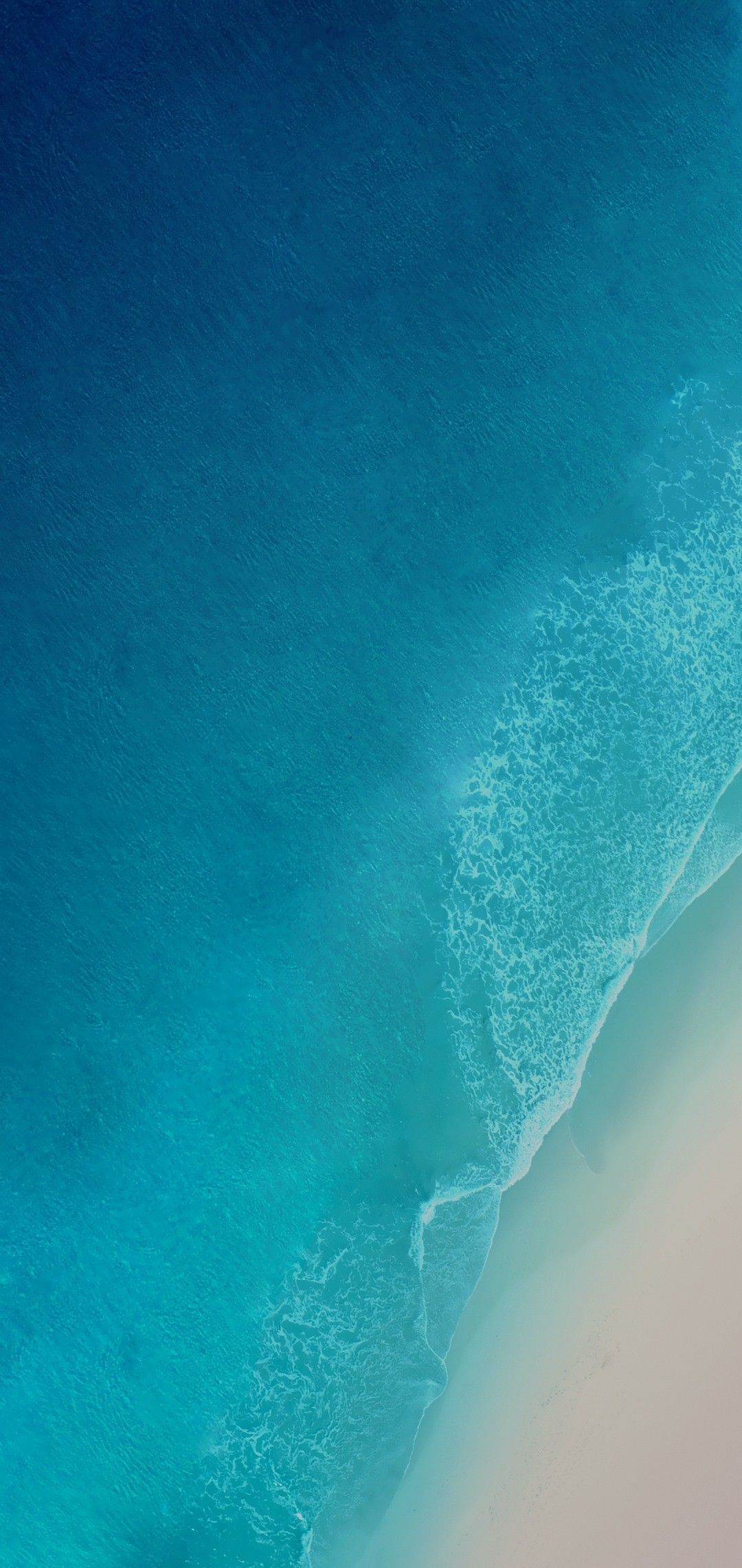Spiaggia vista dall'alto, onde blu, 1080x2280 Verticale, iPhone