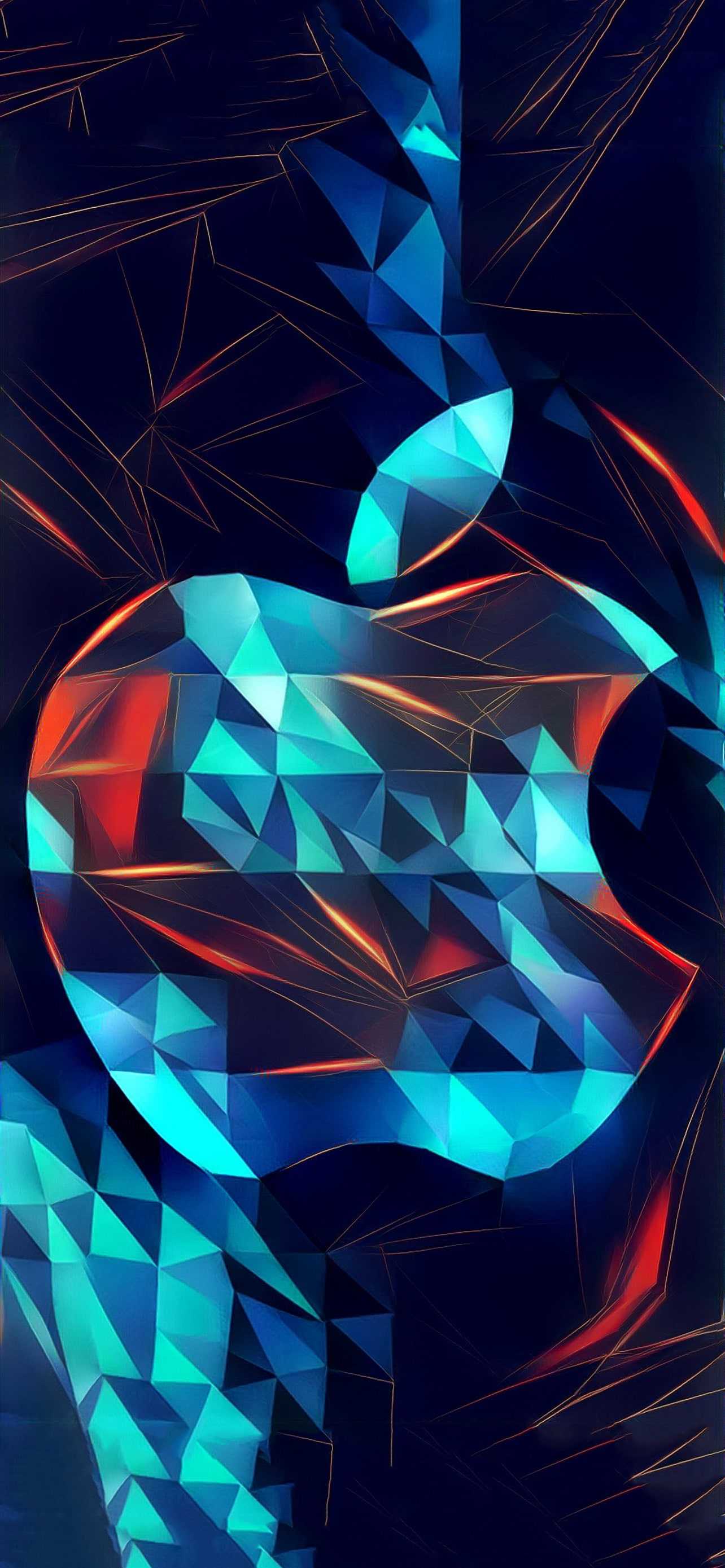 logo Apple mosaico geometrico, Cupertino, 1284x2778 Full HD Verticale, iPhone Plus