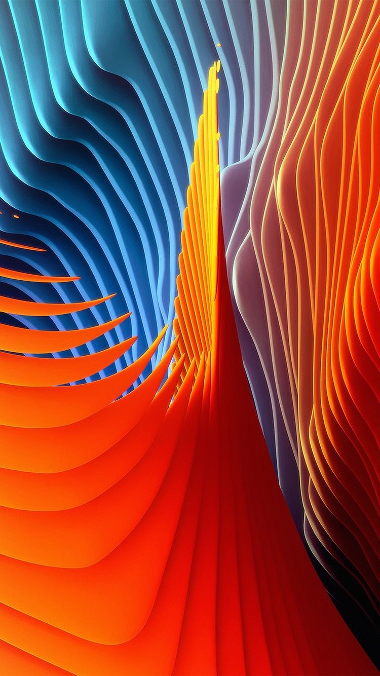 onde astratte arancioni e blu, 750x1334 Full HD Verticale, iPhone Pro