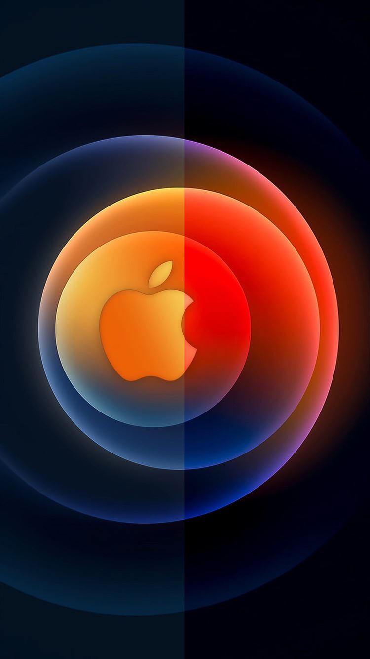 Logo Apple cerchi arancione blu, Cupertino, 750x1334 Full HD Verticale, iPhone Air