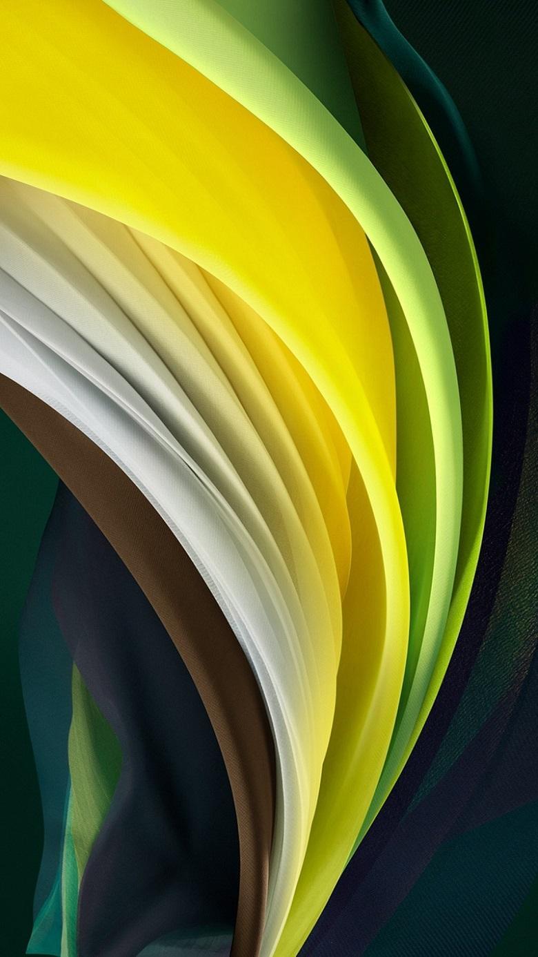 Onde astratte giallo verde, 780x1386 Full HD Verticale, iPhone Plus