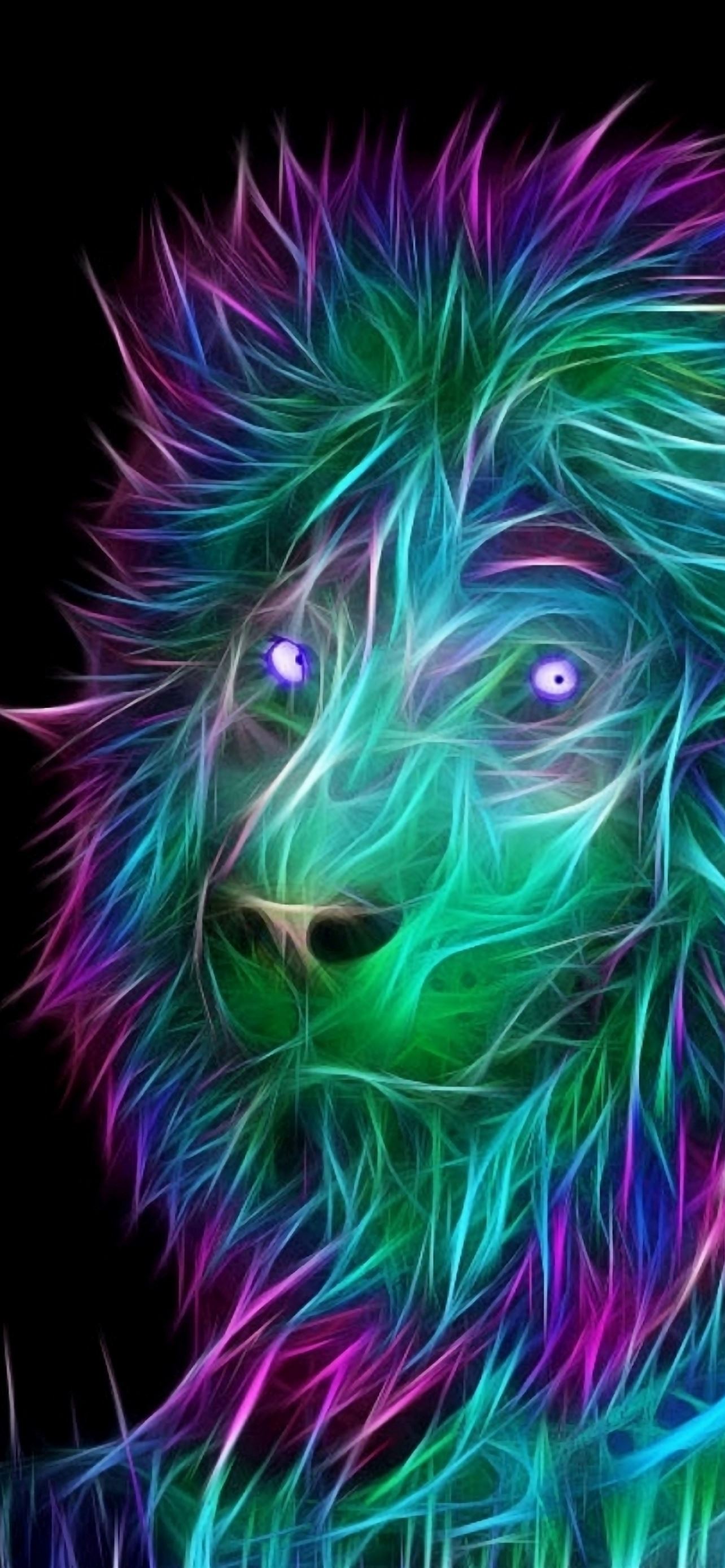 Leone astratto criniera colorata, 1284x2778 Full HD Verticale, iPhone Pro