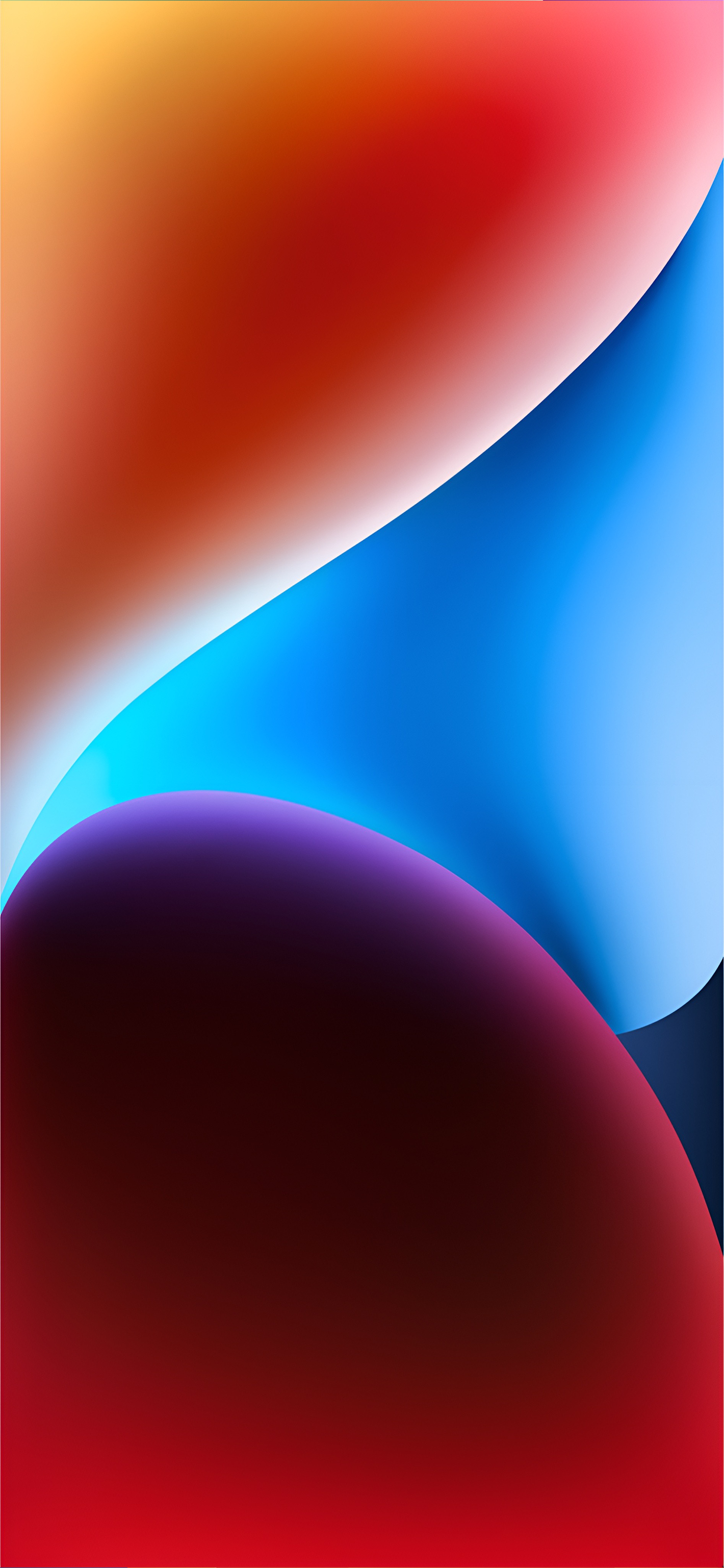Onde astratte rosso blu, 1420x3073 Verticale, iPhone Air