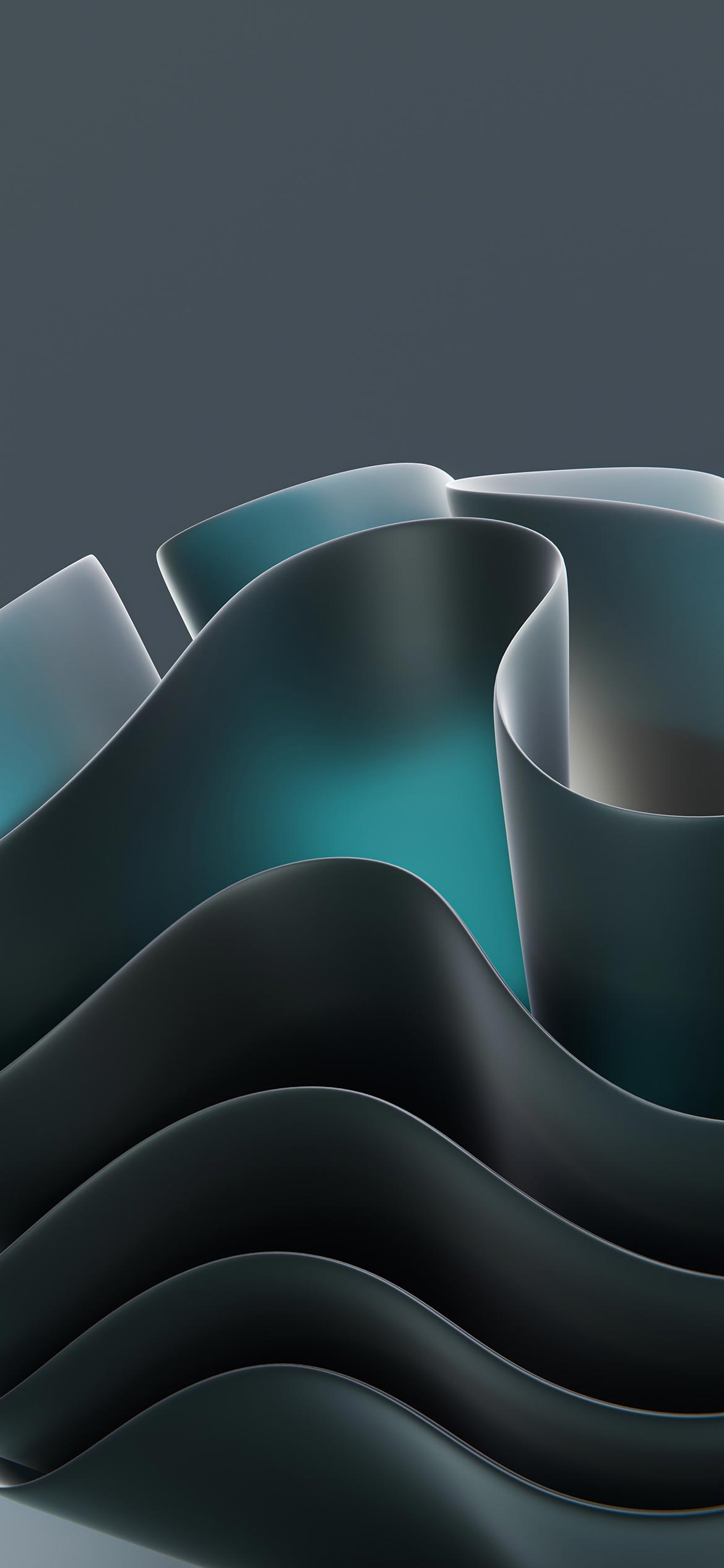 onde astratte teal grigio, 1170x2532 Verticale, iPhone Plus