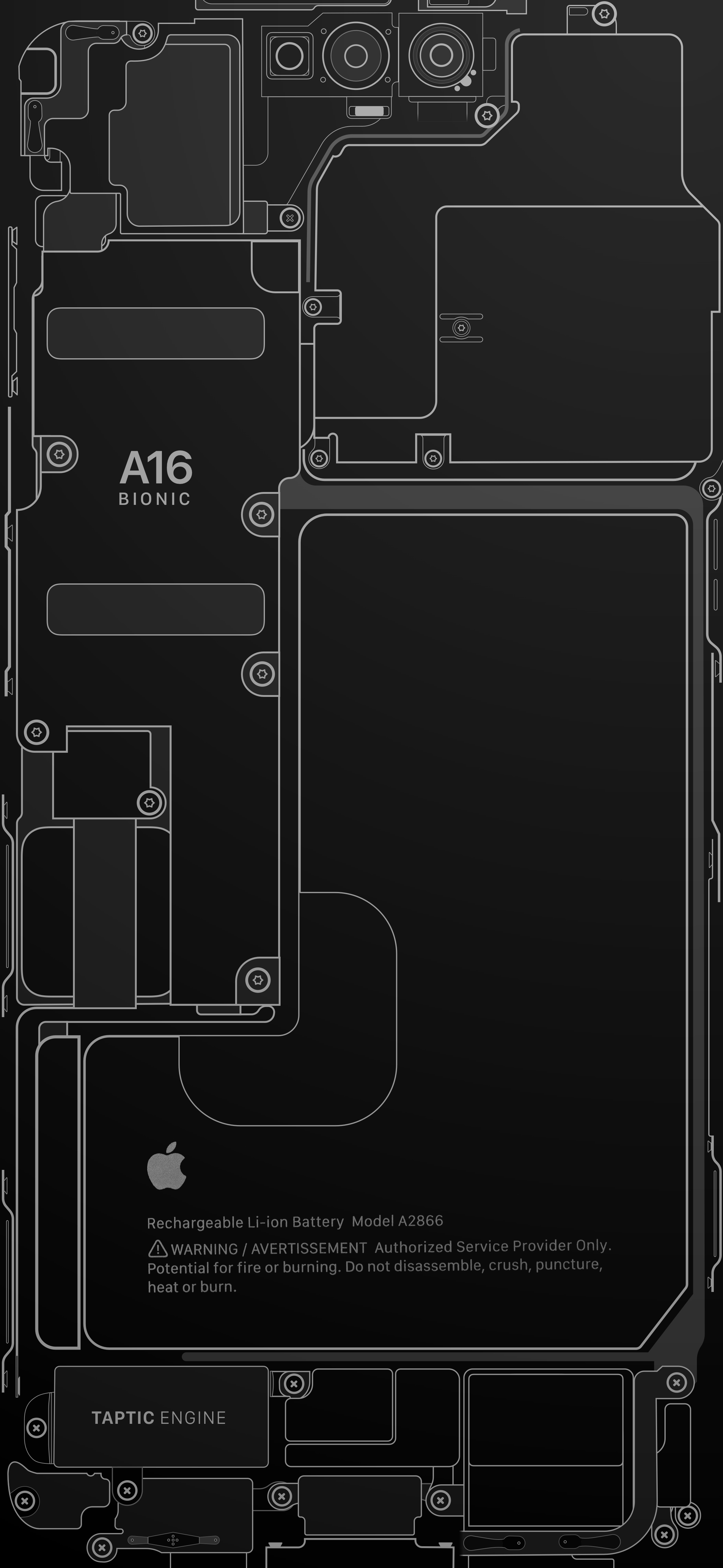 Schema circuito iPhone nero, 2358x5112 Verticale, iPhone Air