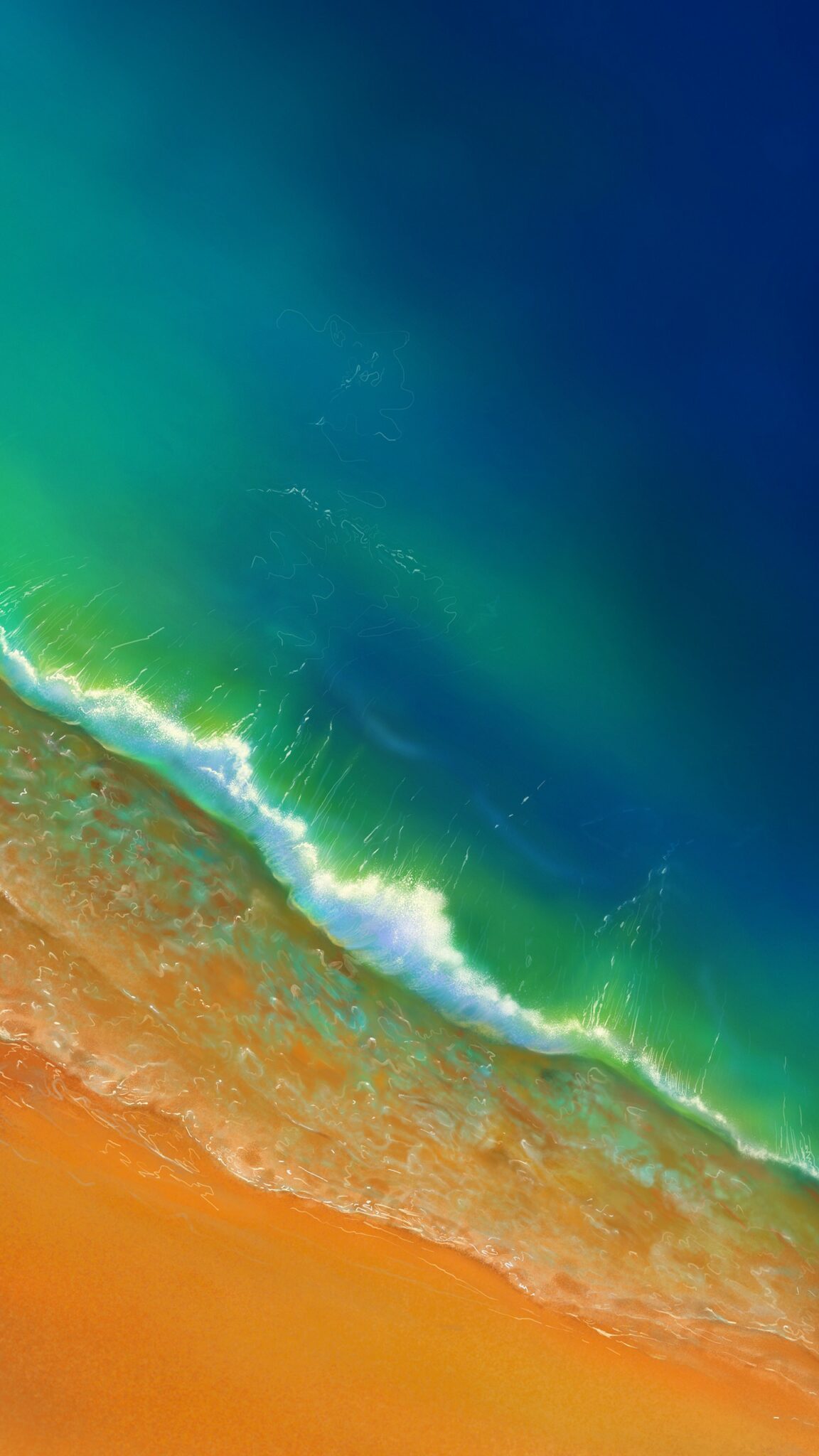 Spiaggia vista dall'alto, onde turchesi, 1152x2048 Full HD Verticale, iPhone Plus