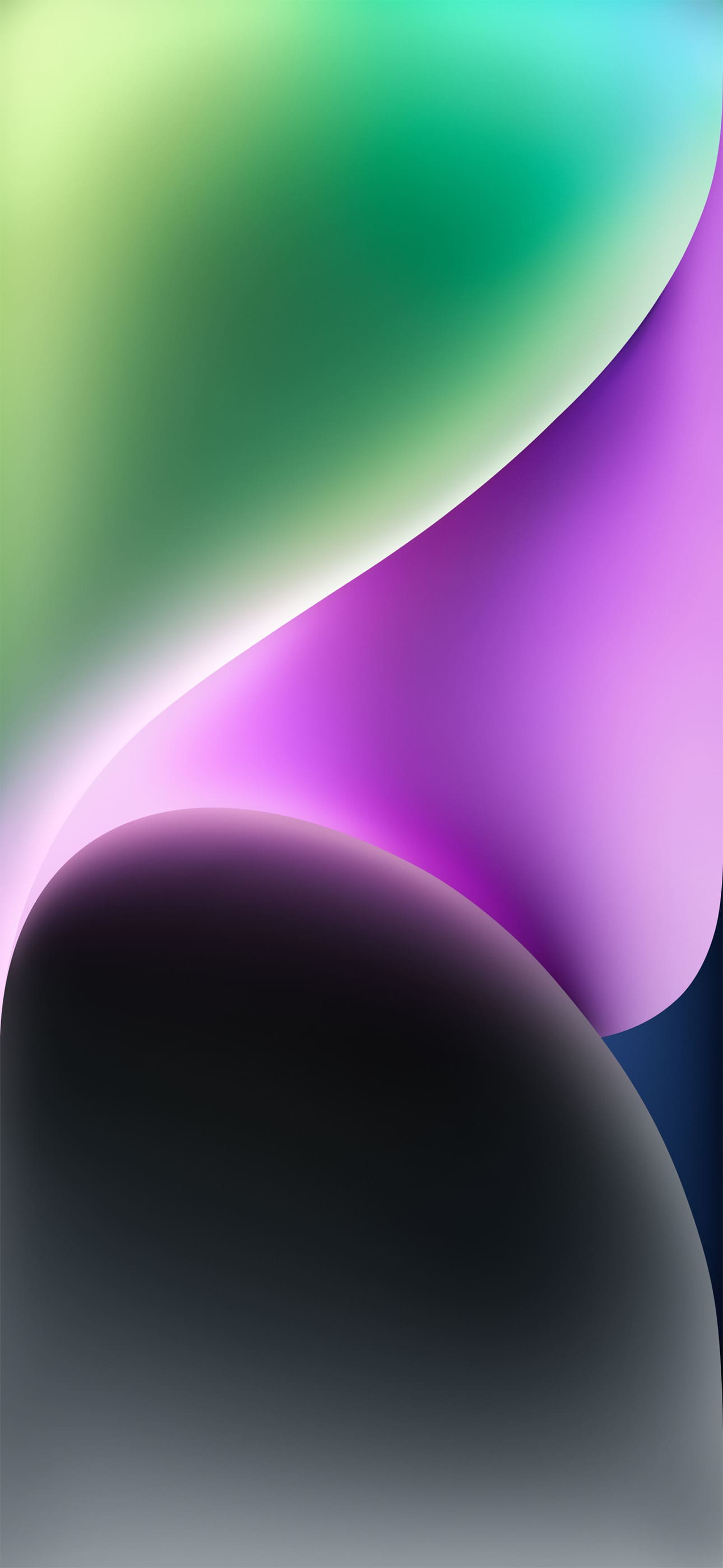 Onde astratte verde e viola, 1290x2796 Verticale, iPhone Plus