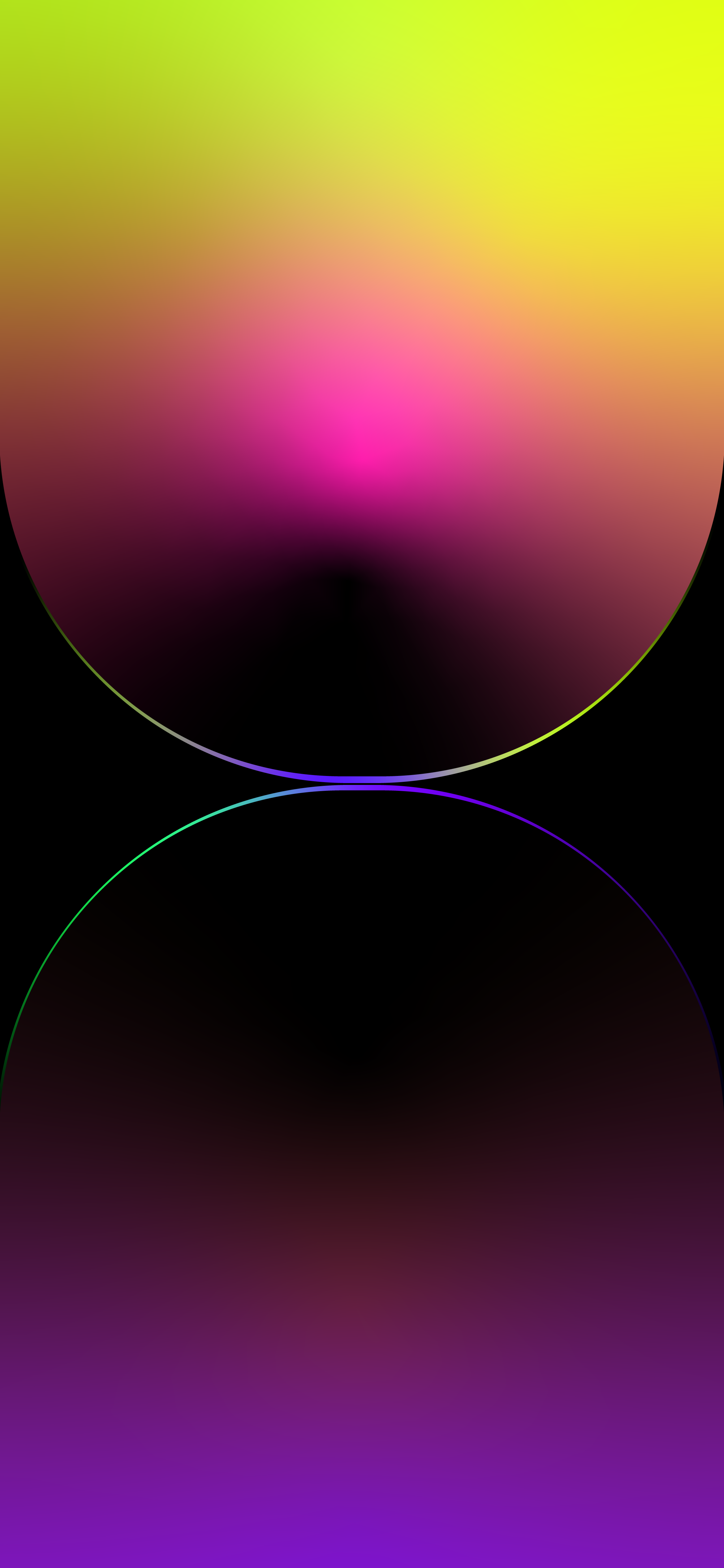 Sfera gradiente giallo viola riflesso, 2340x5064 Full HD Verticale, iPhone Pro