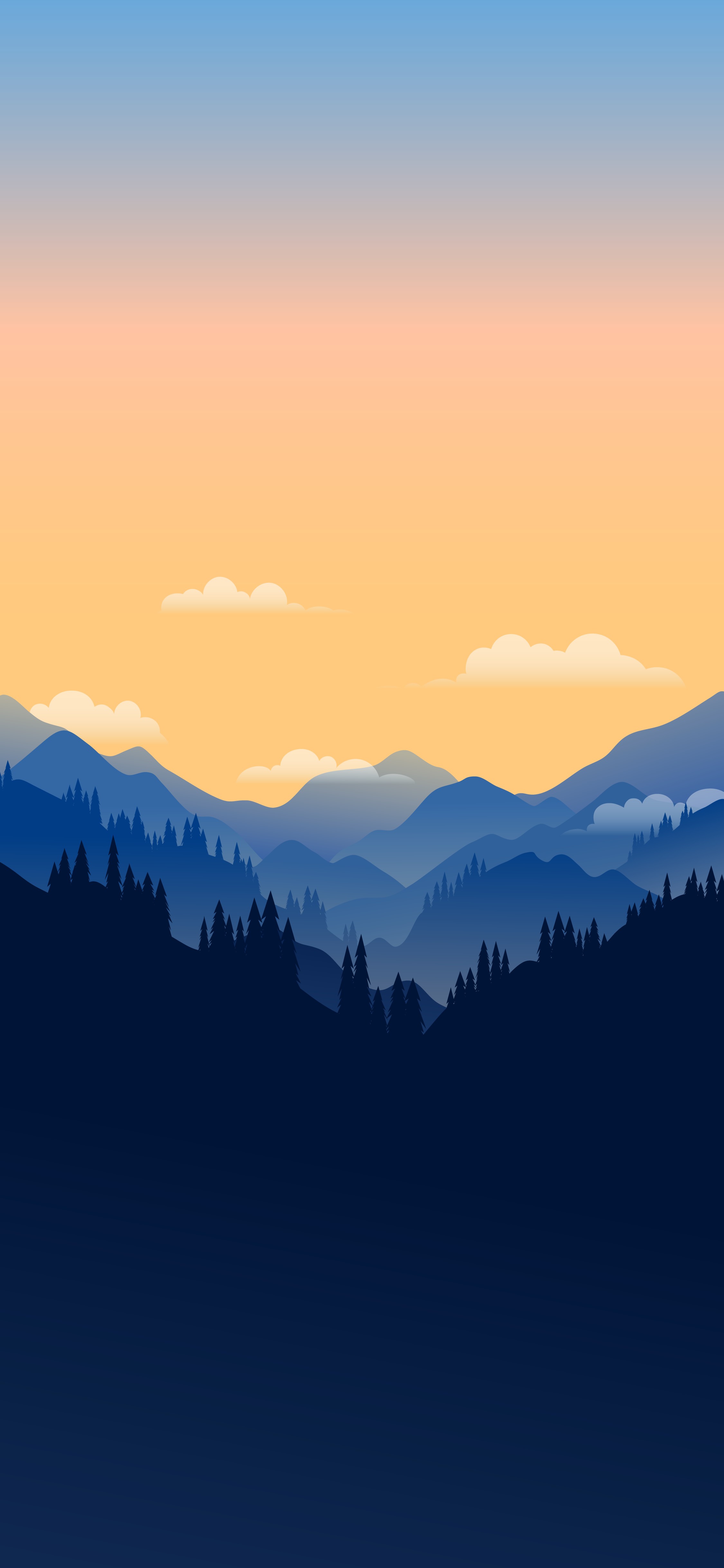Montagne minimaliste al tramonto, sfondi 4K, 2250x4870 Verticale, iPhone Pro Max