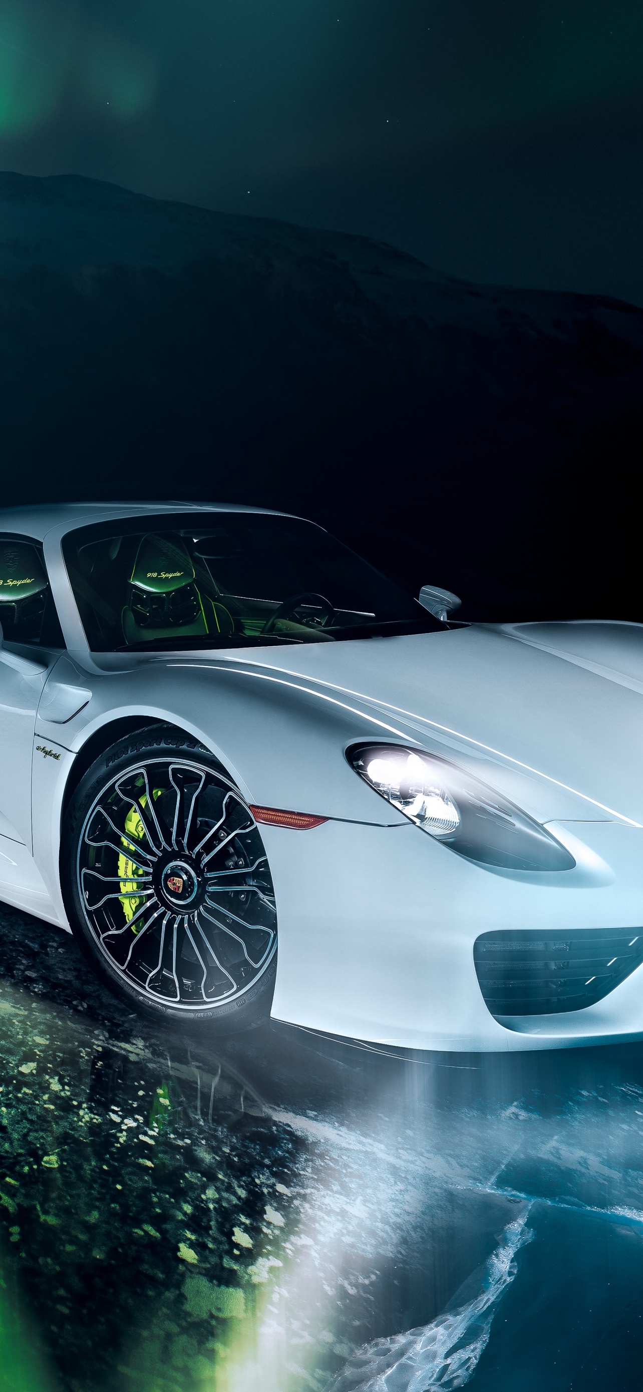 Auto sportiva bianca Porsche, sportiva tedesca, sfondi 4K, 1284x2778 Full HD Verticale, iPhone Pro Max