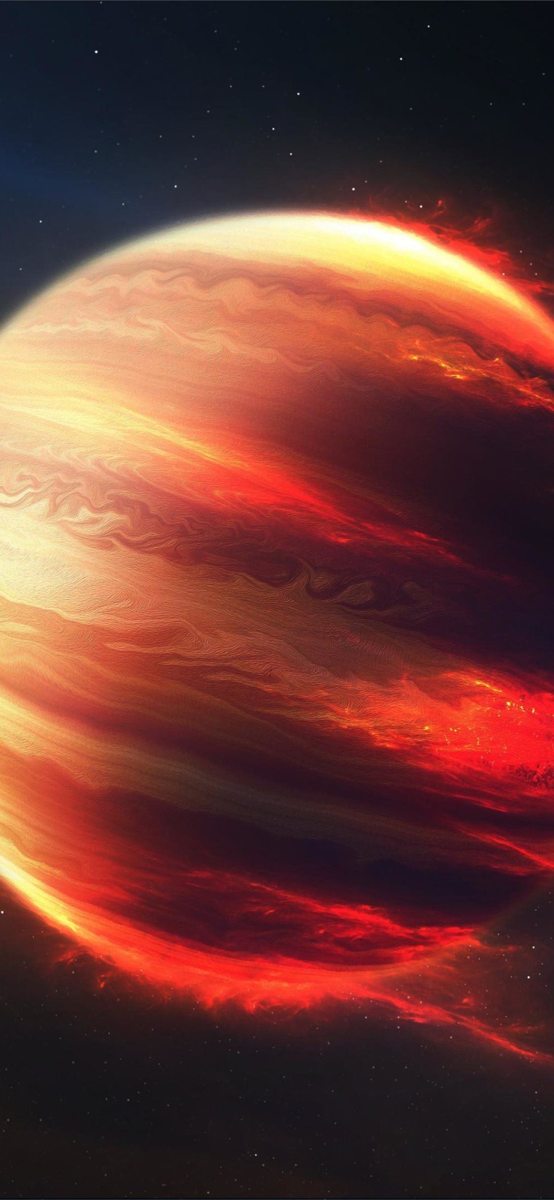 Pianeta Giove arancione spazio, sfondi 4K, 1125x2436 Full HD Verticale, iPhone