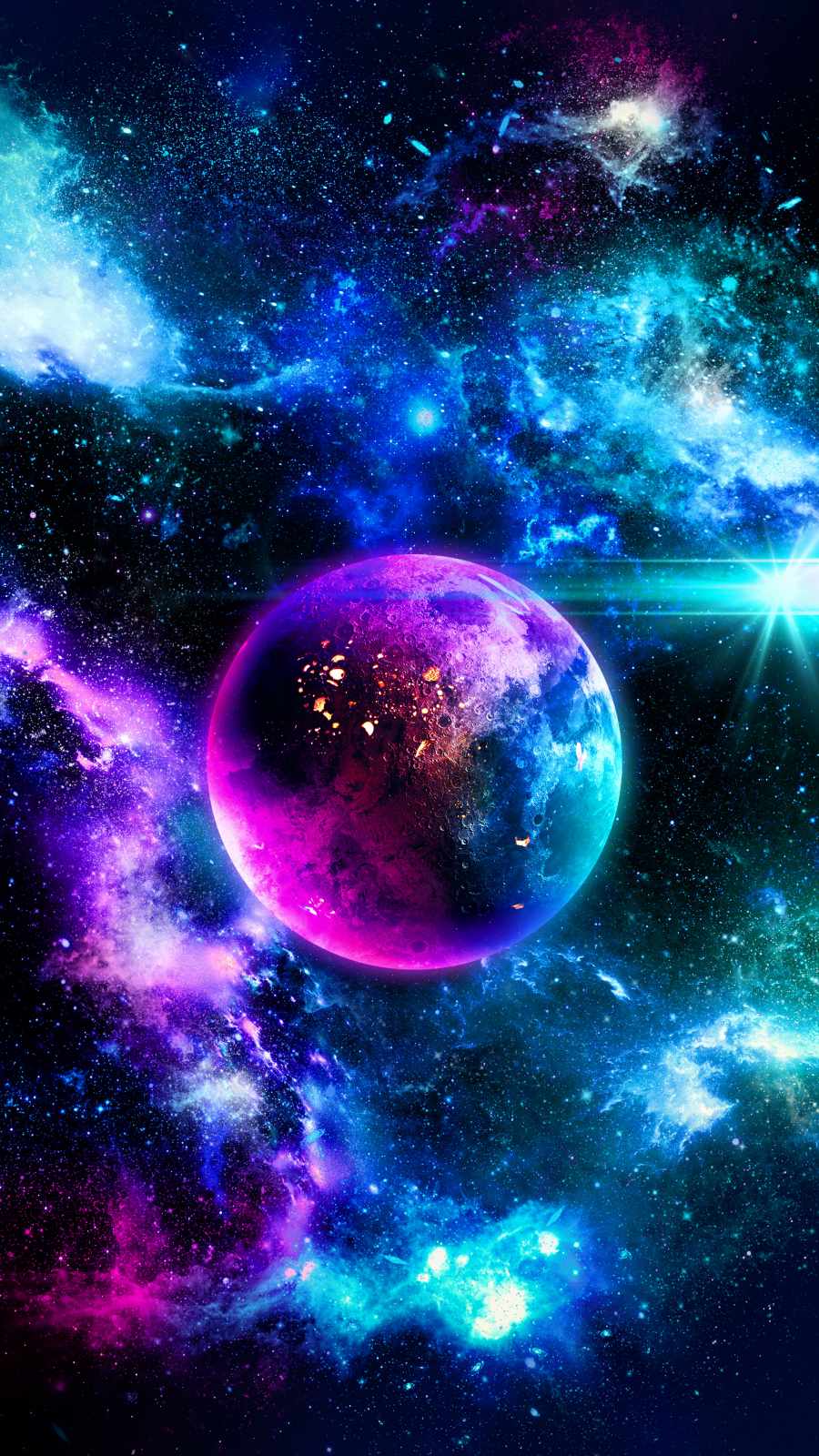 Pianeta colorato nello spazio, sfondi 4K, 900x1600 Verticale, iPhone Air