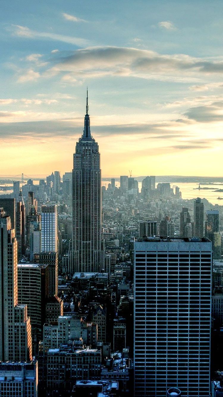 Skyline New York Empire State, Empire State Building, sfondi 4K, 750x1334 Verticale, iPhone Air
