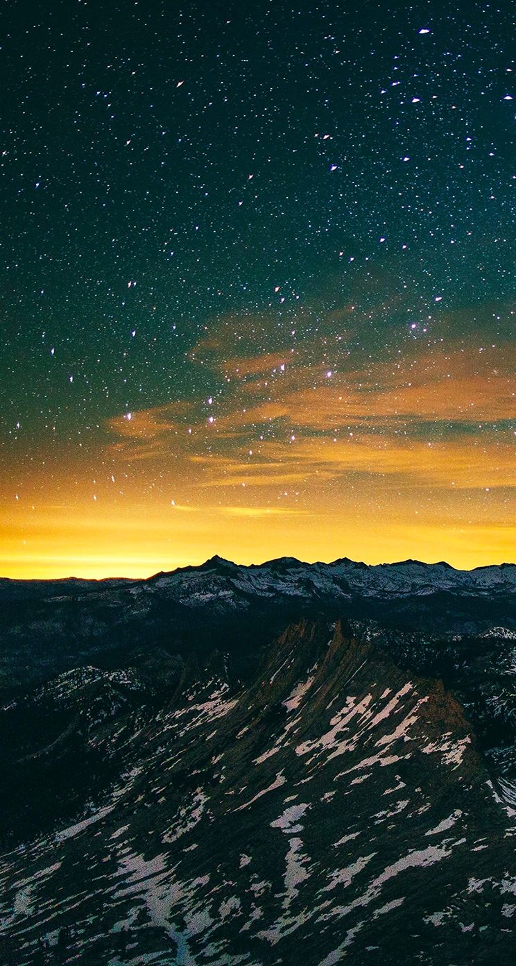 Montagne notte stellata tramonto, 744x1392 Full HD Verticale, iPhone Pro