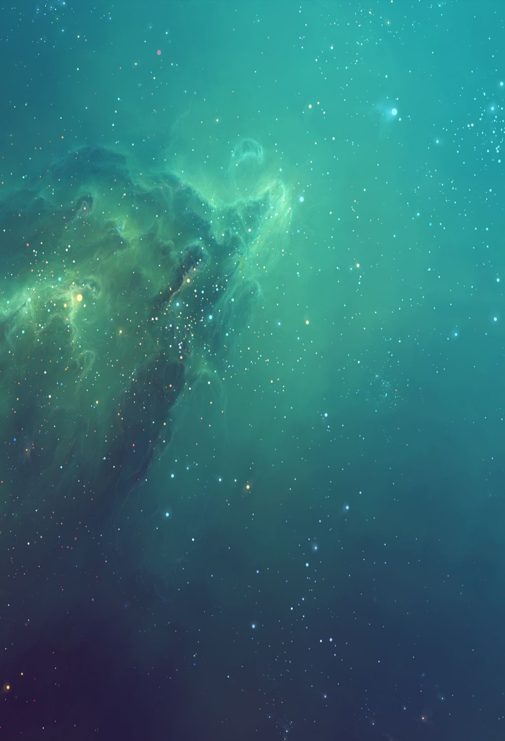 Nebulosa verde spaziale, 1040x1526 Full HD Verticale, iPhone Pro Max