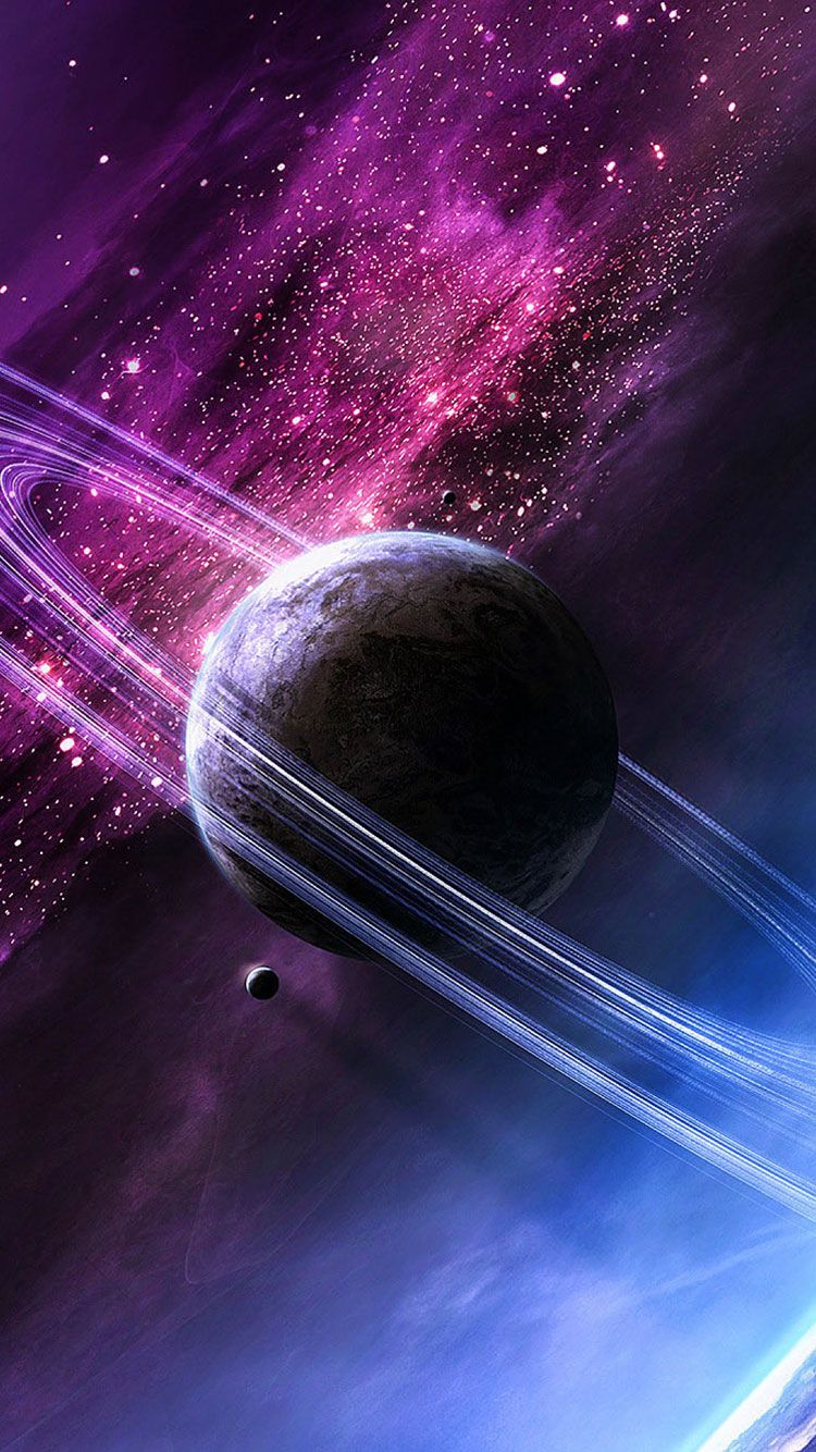 Pianeta con anelli spazio, 750x1334 Full HD Verticale, iPhone Pro