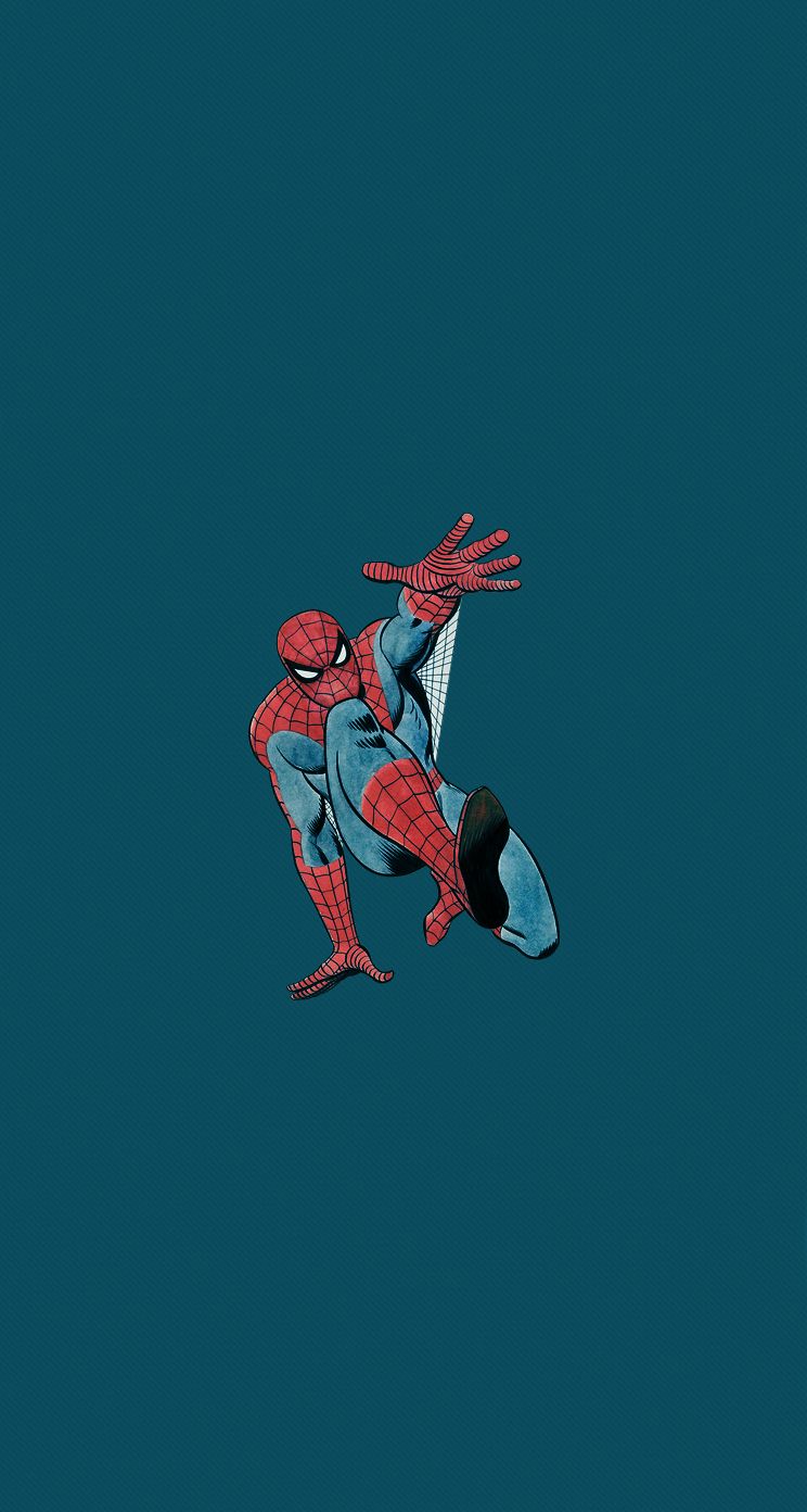 Spider-Man sfondo blu minimal, Marvel, 744x1392 Verticale, iPhone Plus