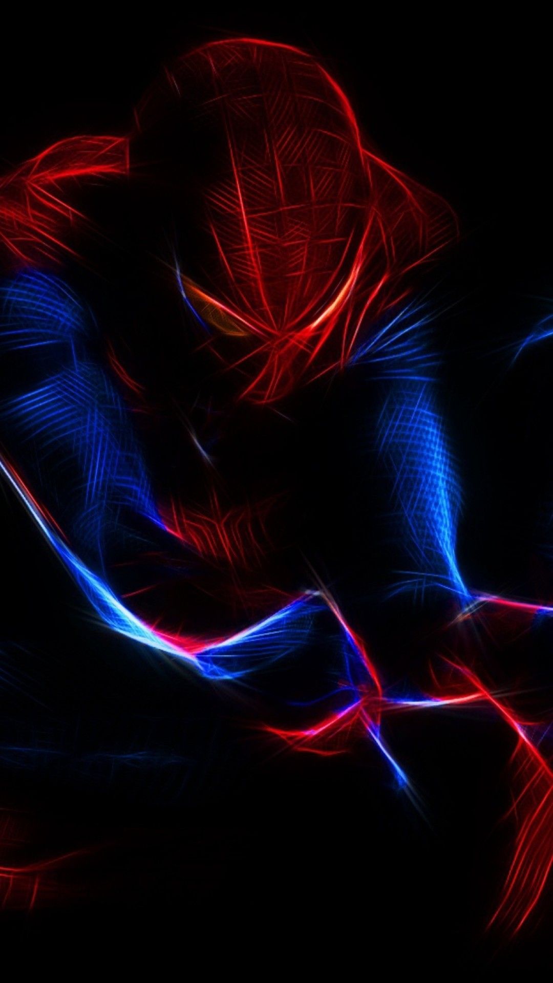 Spiderman luci al neon, Uomo Ragno, 1080x1920 Full HD Verticale, iPhone Pro
