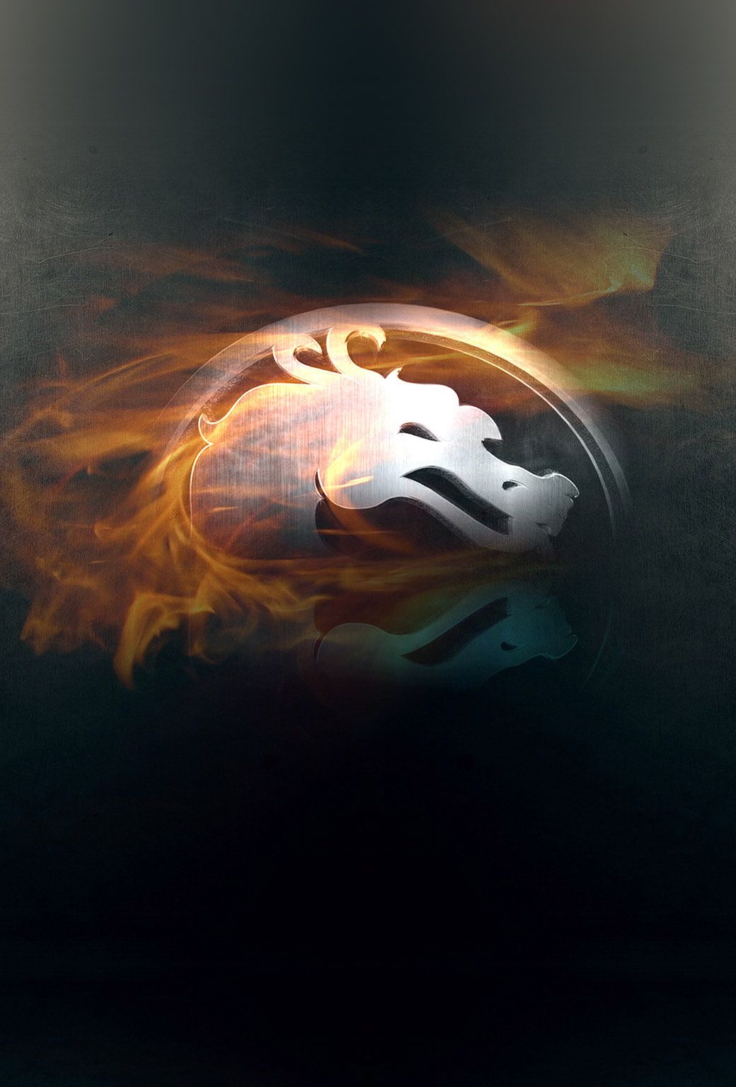 Logo Mortal Kombat drago fiamme, picchiaduro, 1040x1536 Verticale, iPhone Plus