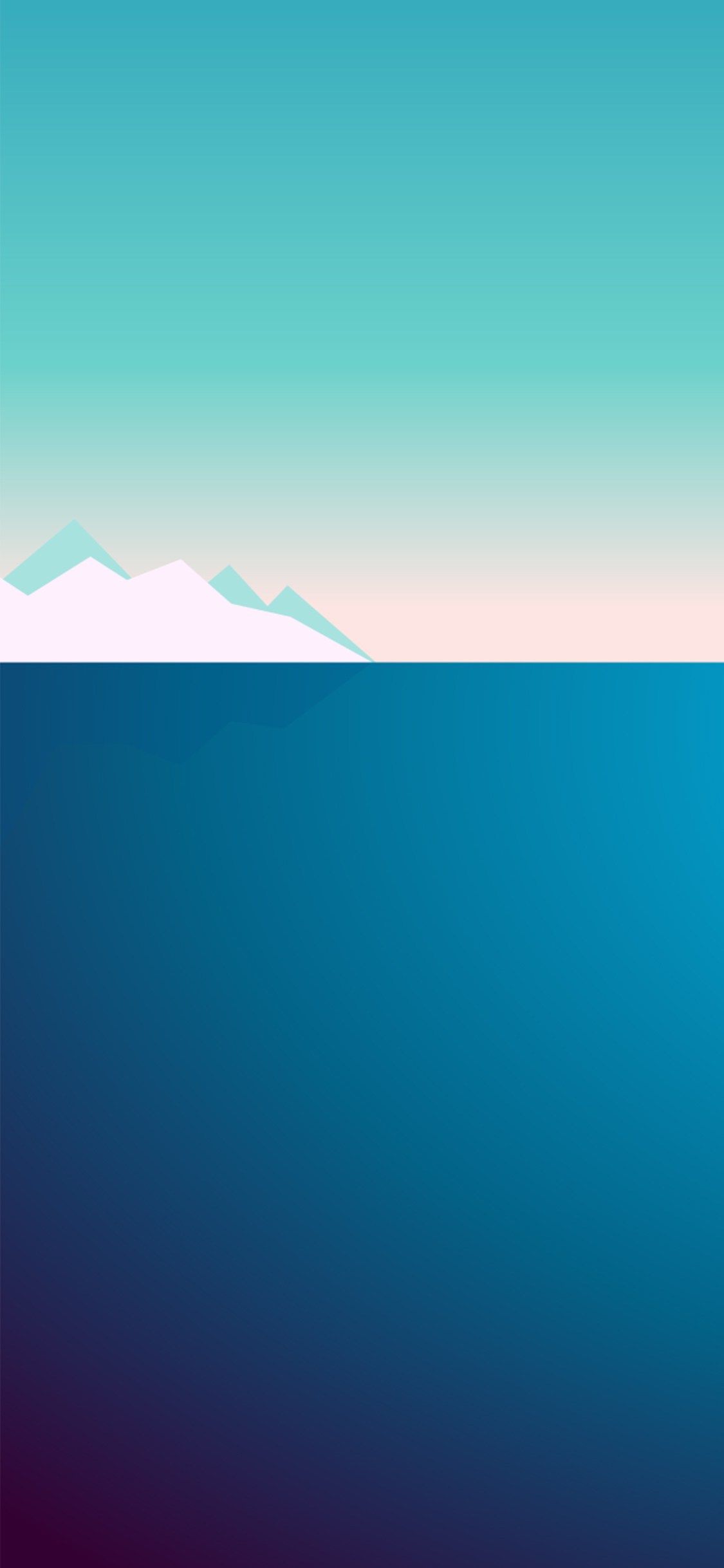 Montagne minimaliste sfumate blu, 1125x2436 Full HD Verticale, iPhone Plus