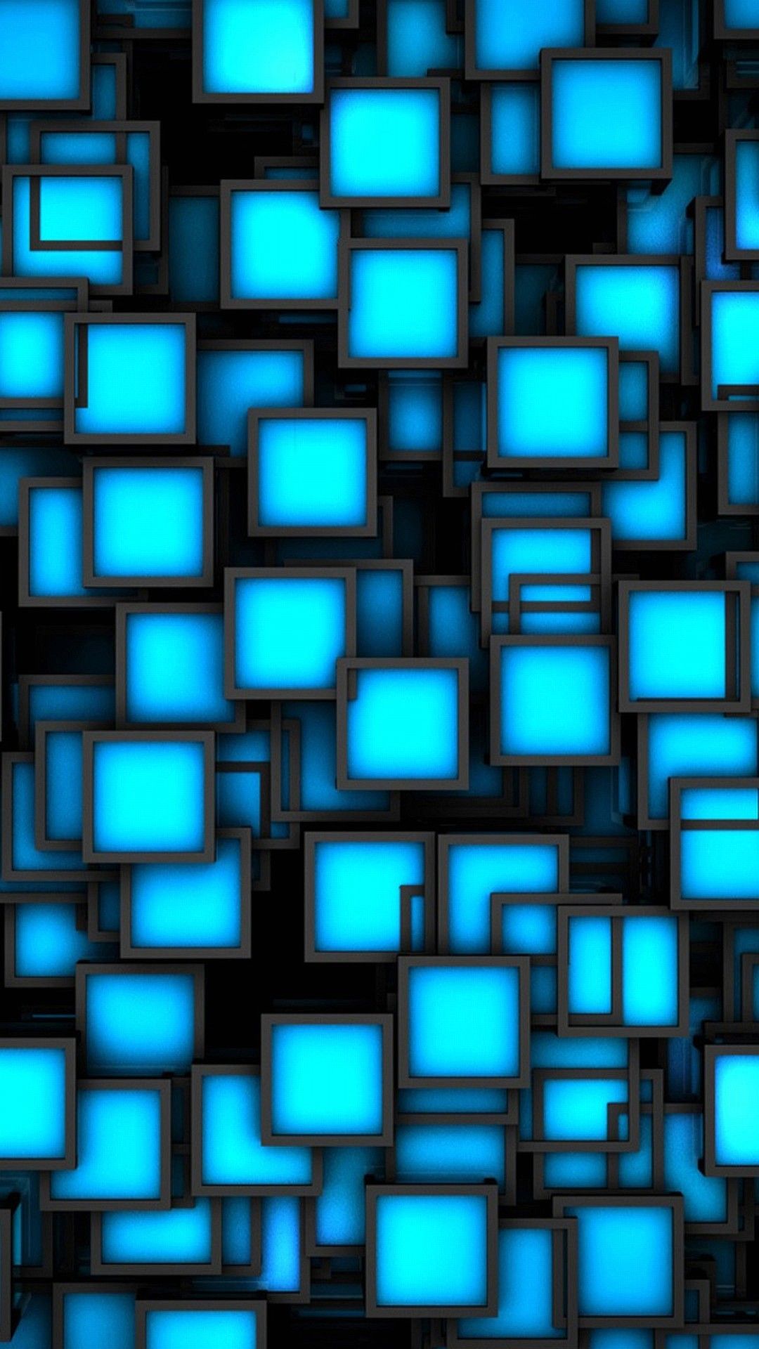 Cubi luminosi blu astratti, 1080x1920 Full HD Verticale, iPhone Pro