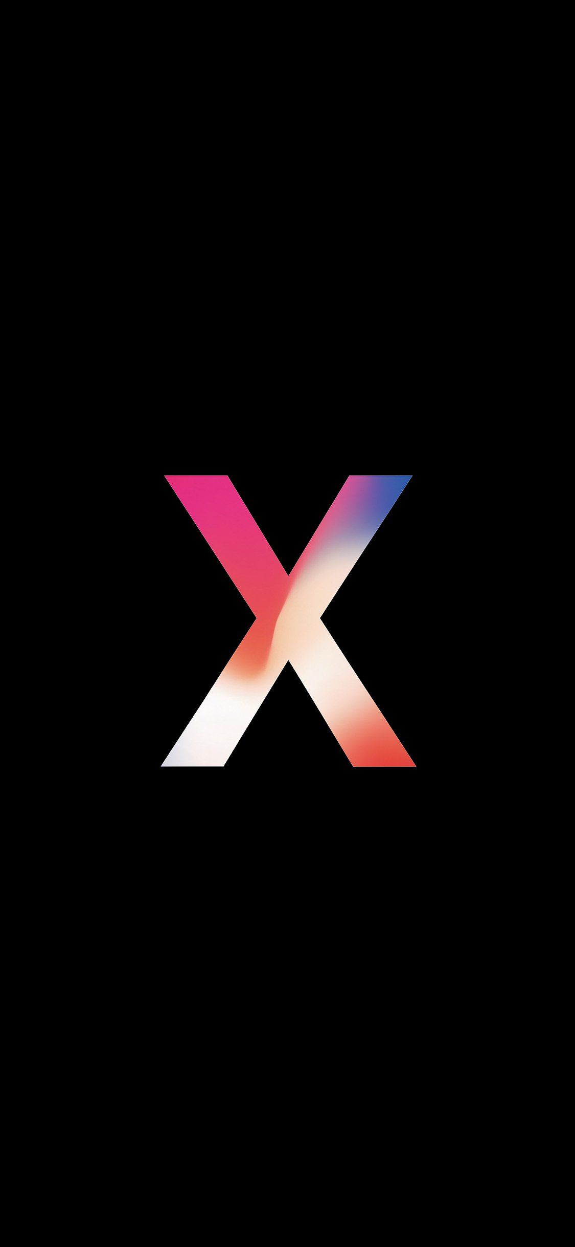 Logo X colorato sfondo nero, 1125x2436 Verticale, iPhone Air