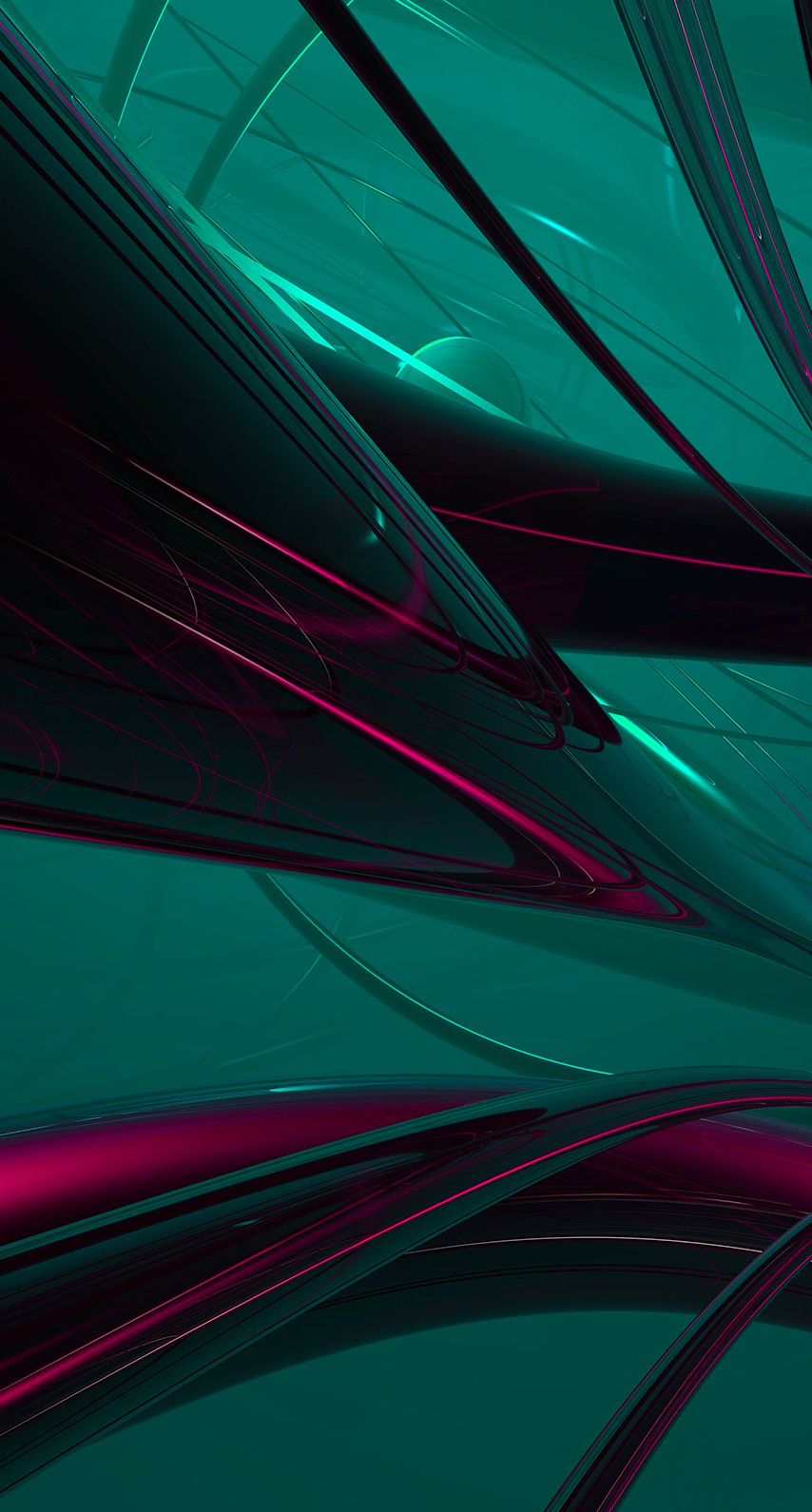 Astratto forme verdi e magenta, 854x1590 Verticale, iPhone Plus