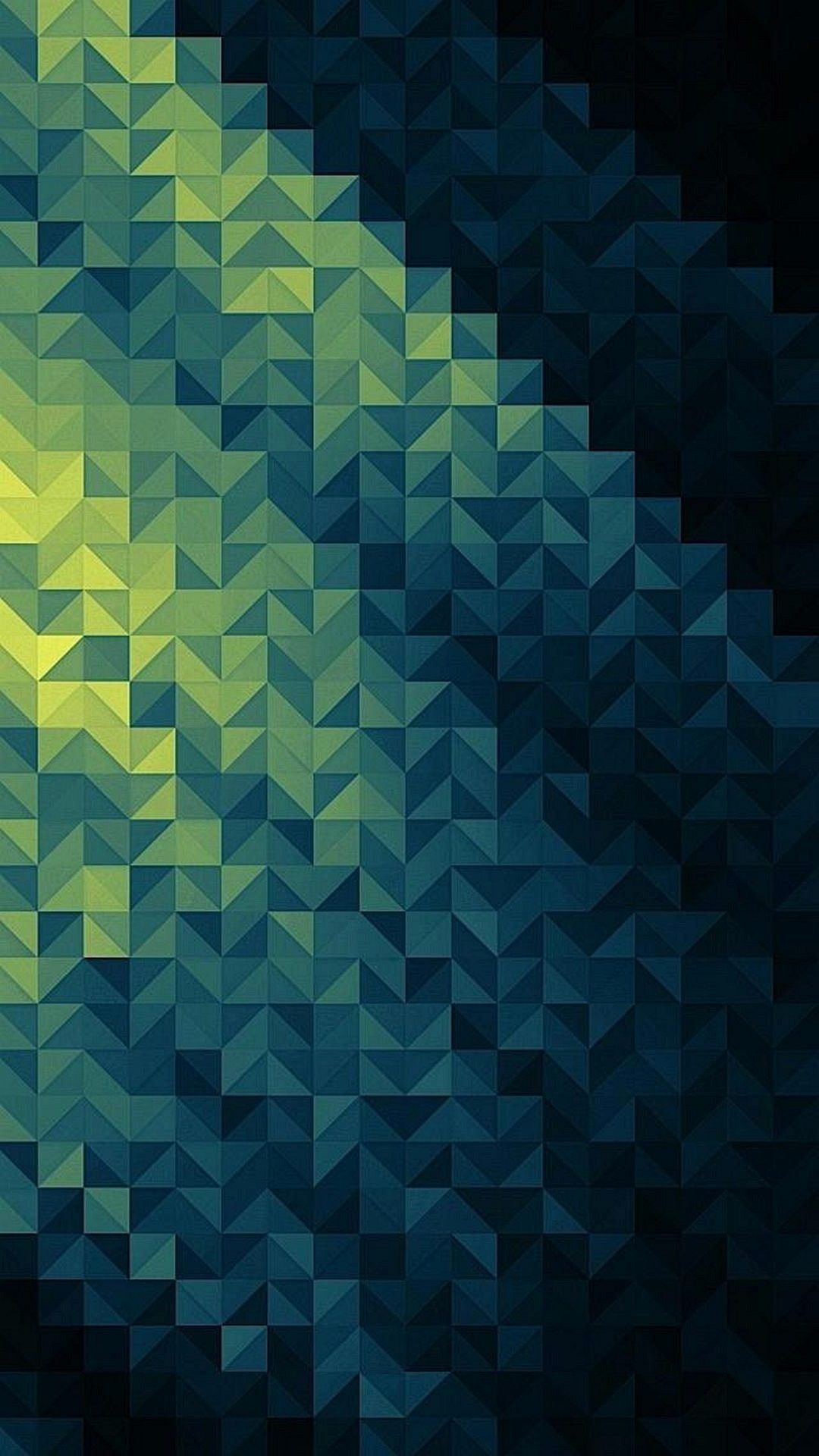 Mosaico triangoli verde blu, 1080x1920 Full HD Verticale, iPhone Pro
