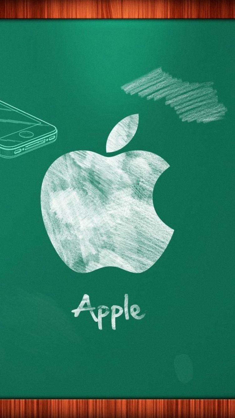 Logo Apple su lavagna, 750x1334 Full HD Verticale, iPhone