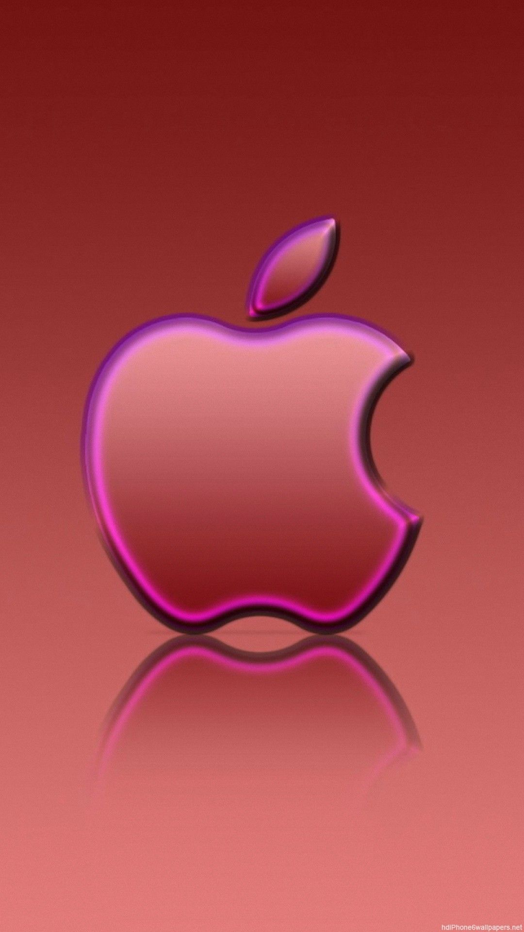 logo Apple rosa riflesso, Cupertino, 1080x1920 Full HD Verticale, iPhone Pro