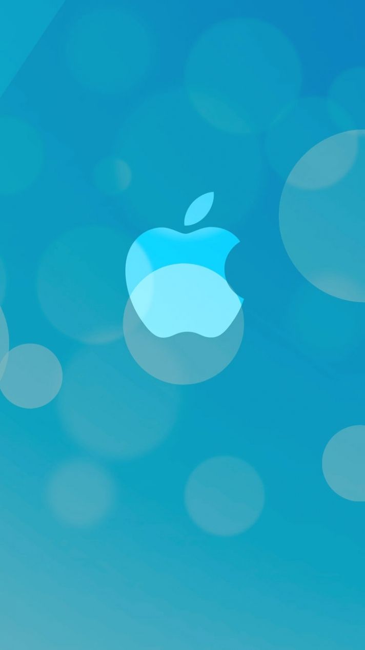 Logo Apple bokeh azzurro, azienda tech, 712x1267 Verticale, iPhone Air