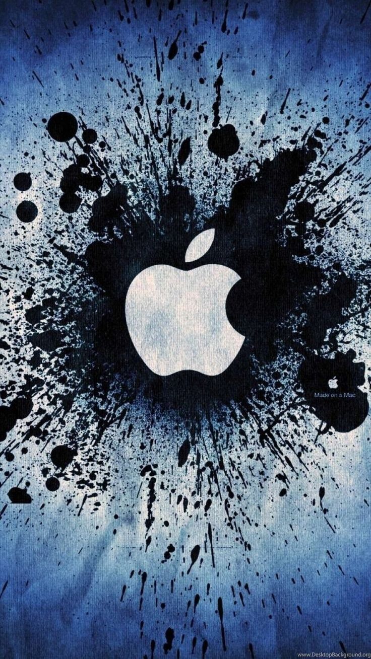 Logo Apple splatter blu, Cupertino, 736x1309 Full HD Verticale, iPhone Pro