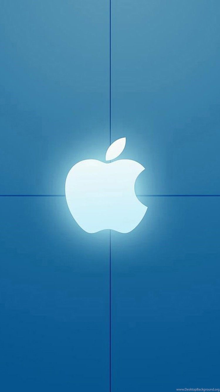 Logo Apple luminoso blu, 750x1334 Verticale, iPhone
