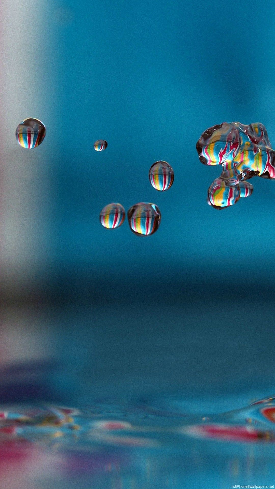Gocce d'acqua sospese blu, 1080x1920 Full HD Verticale, iPhone Pro Max