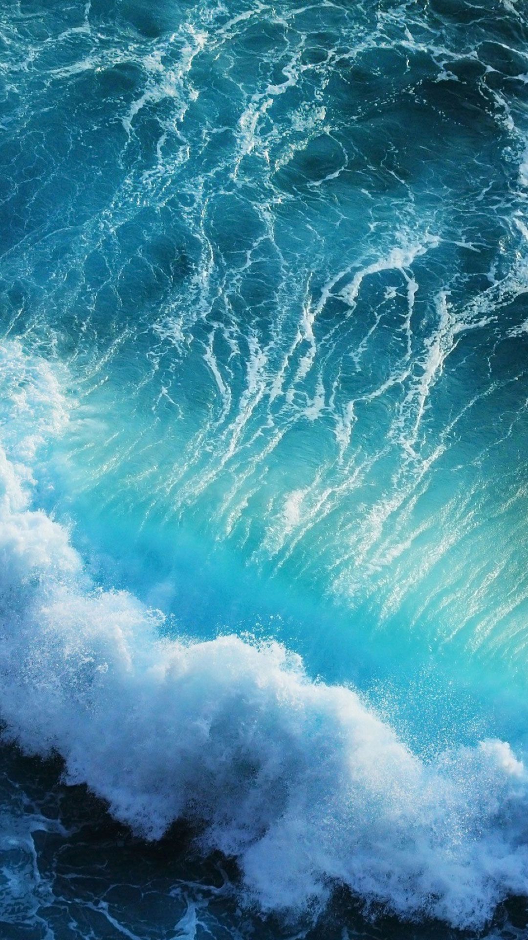 Onde oceano blu turchese, 1080x1920 Full HD Verticale, iPhone Pro
