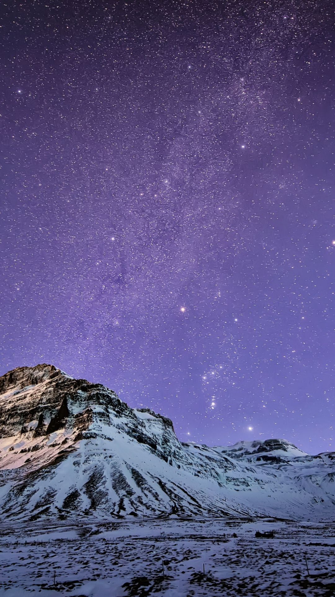 Montagna innevata cielo stellato, 1080x1920 Full HD Verticale, iPhone Air
