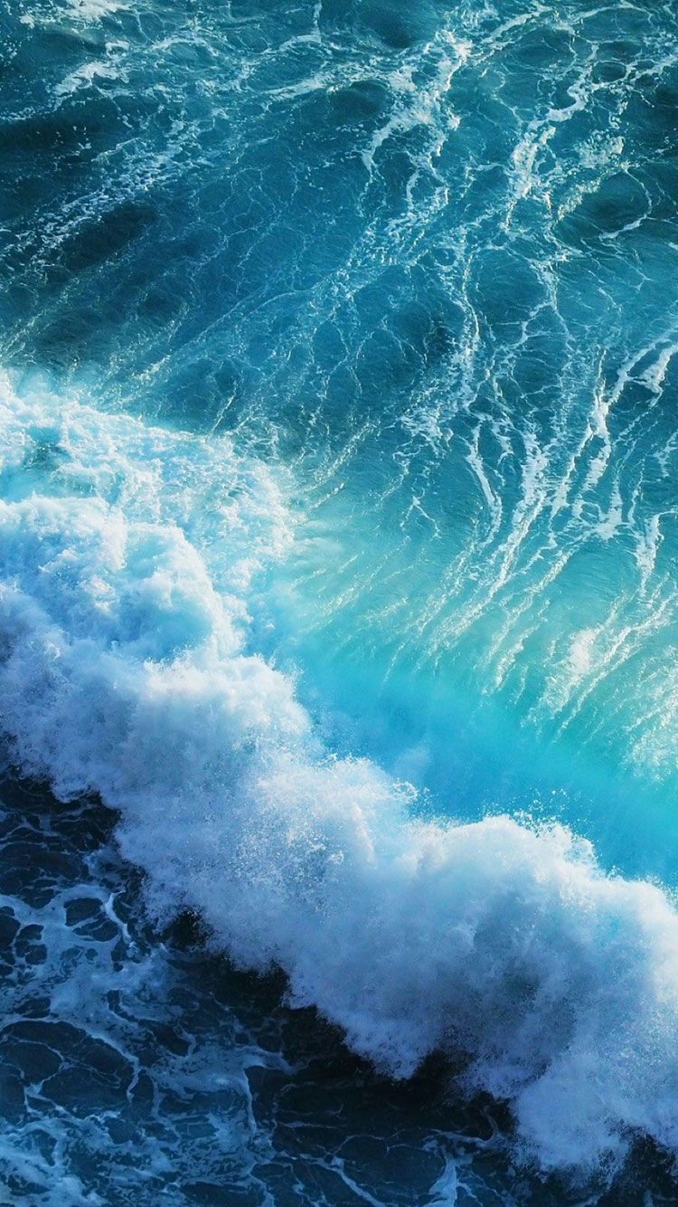 Onde oceano blu turchese, 750x1334 Full HD Verticale, iPhone Plus