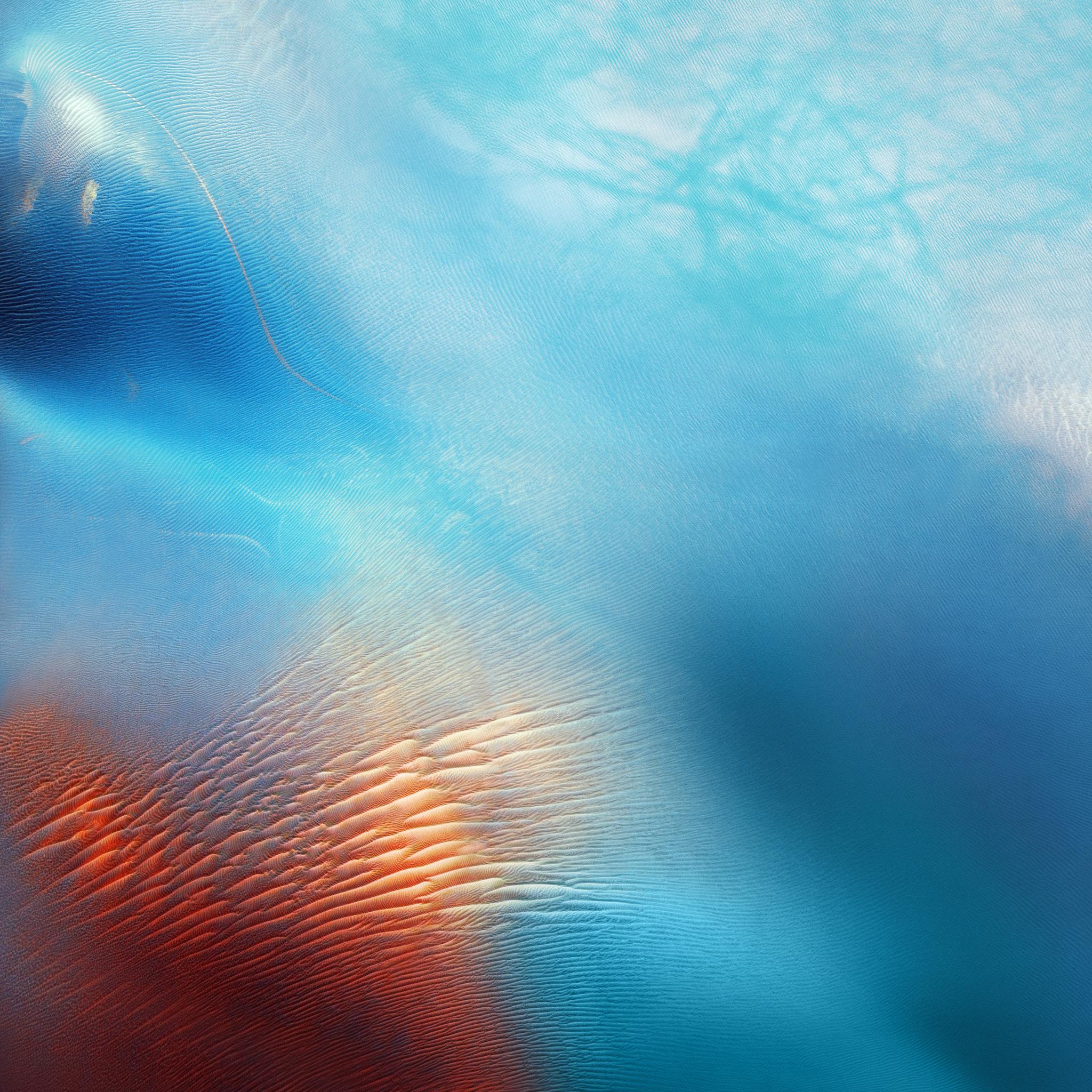 Sfondo astratto blu arancione acqua, 2048x2048 Hi-Res, PC