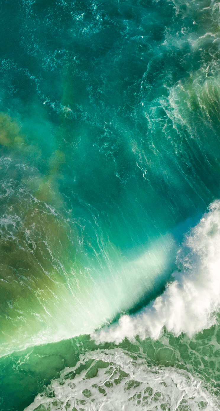 onde oceano vista aerea verde, 744x1392 Full HD Verticale, iPhone Pro