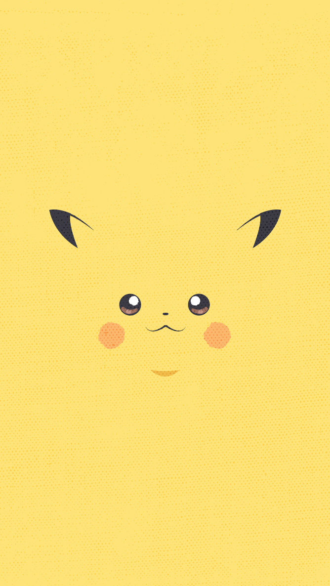 Pikachu volto minimalista, 668x1186 Full HD Verticale, iPhone