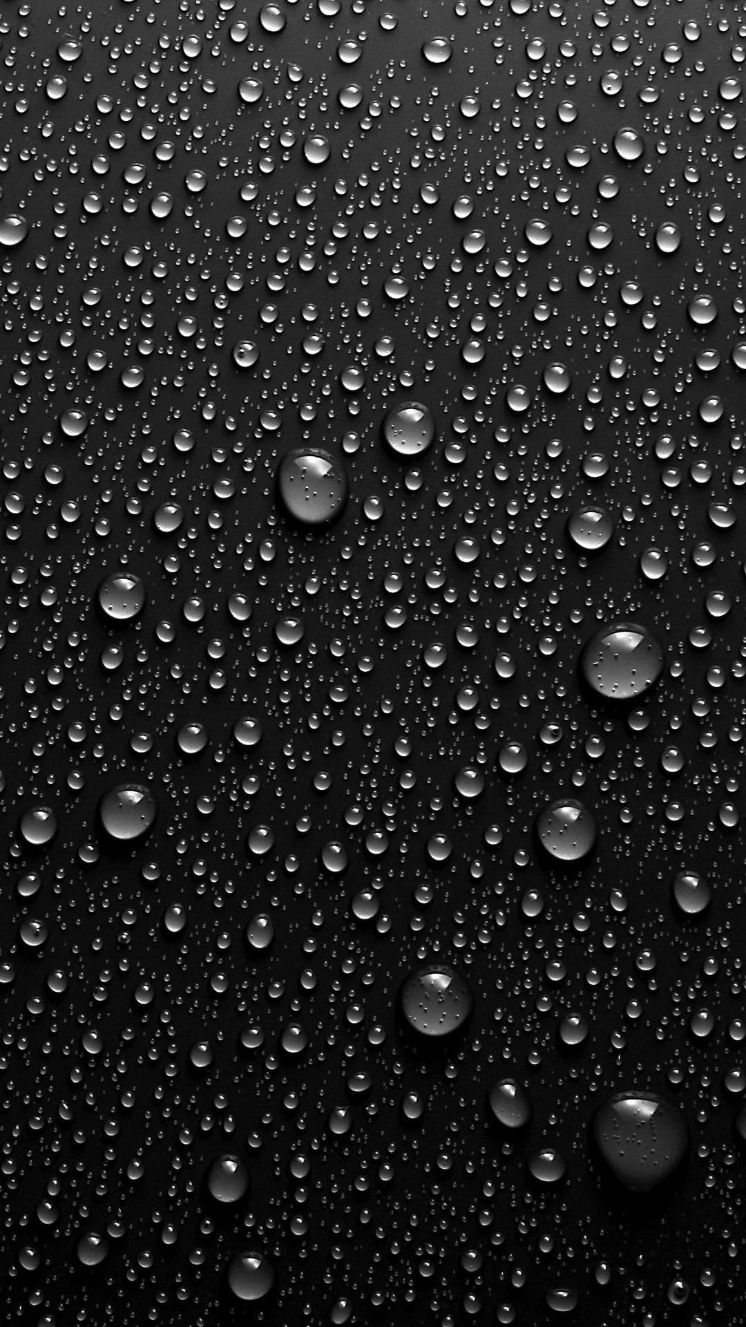 Gocce d'acqua su superficie nera, 1080x1920 Verticale, iPhone Pro Max