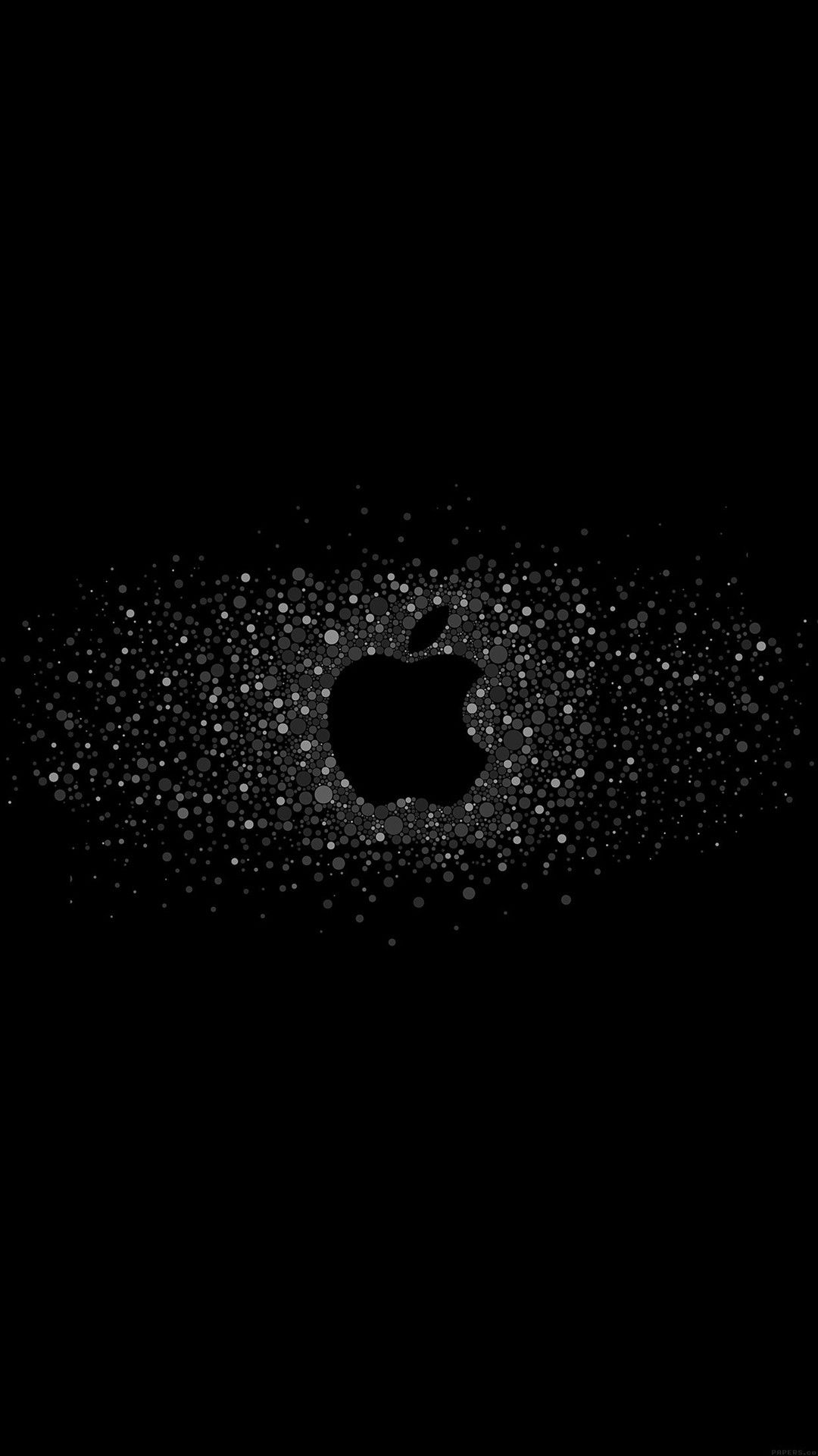 Logo Apple particelle nero, Cupertino, 1080x1920 Full HD Verticale, iPhone Pro