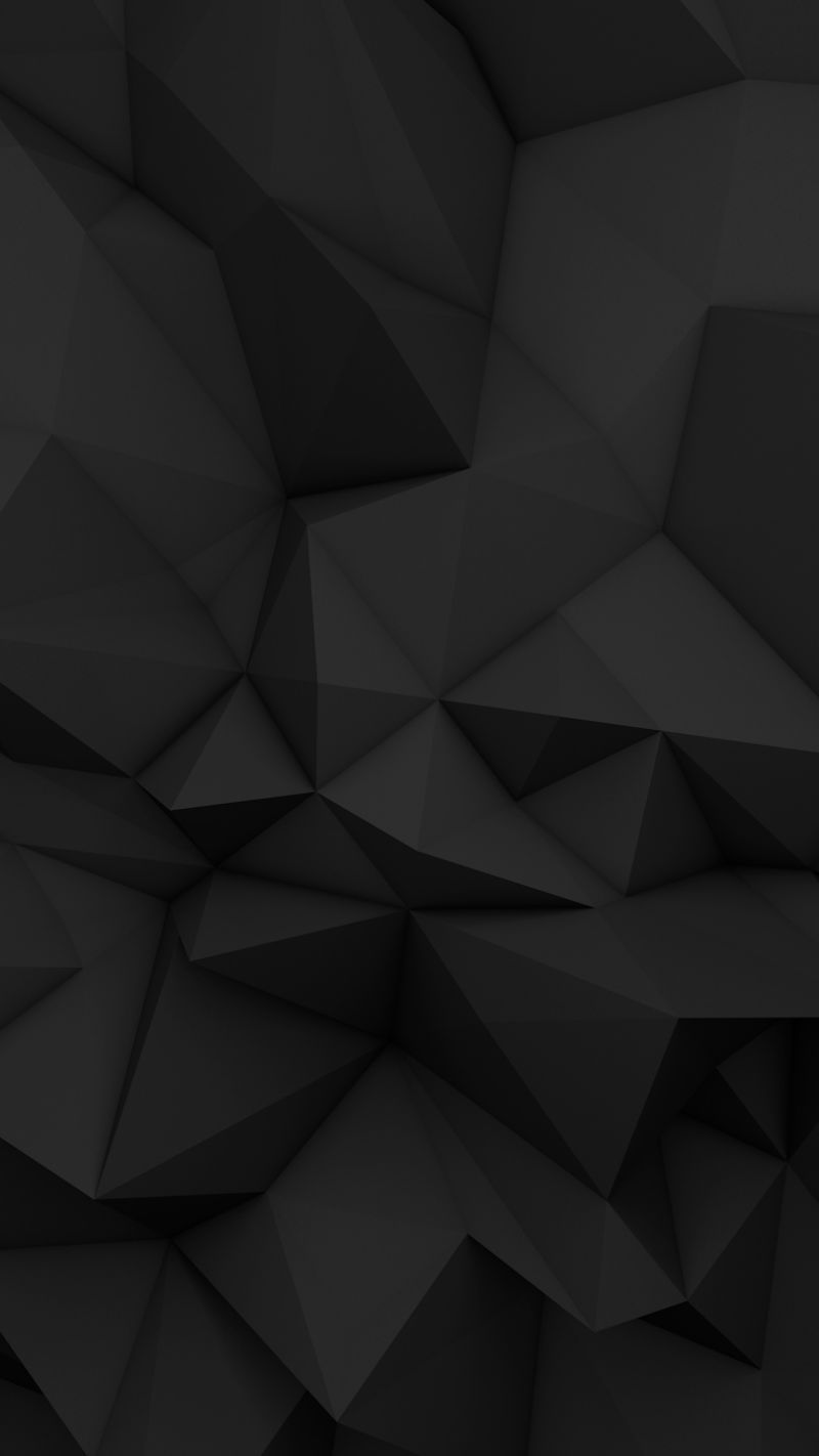 Sfondo geometrico nero low-poly, 800x1422 Full HD Verticale, iPhone Air
