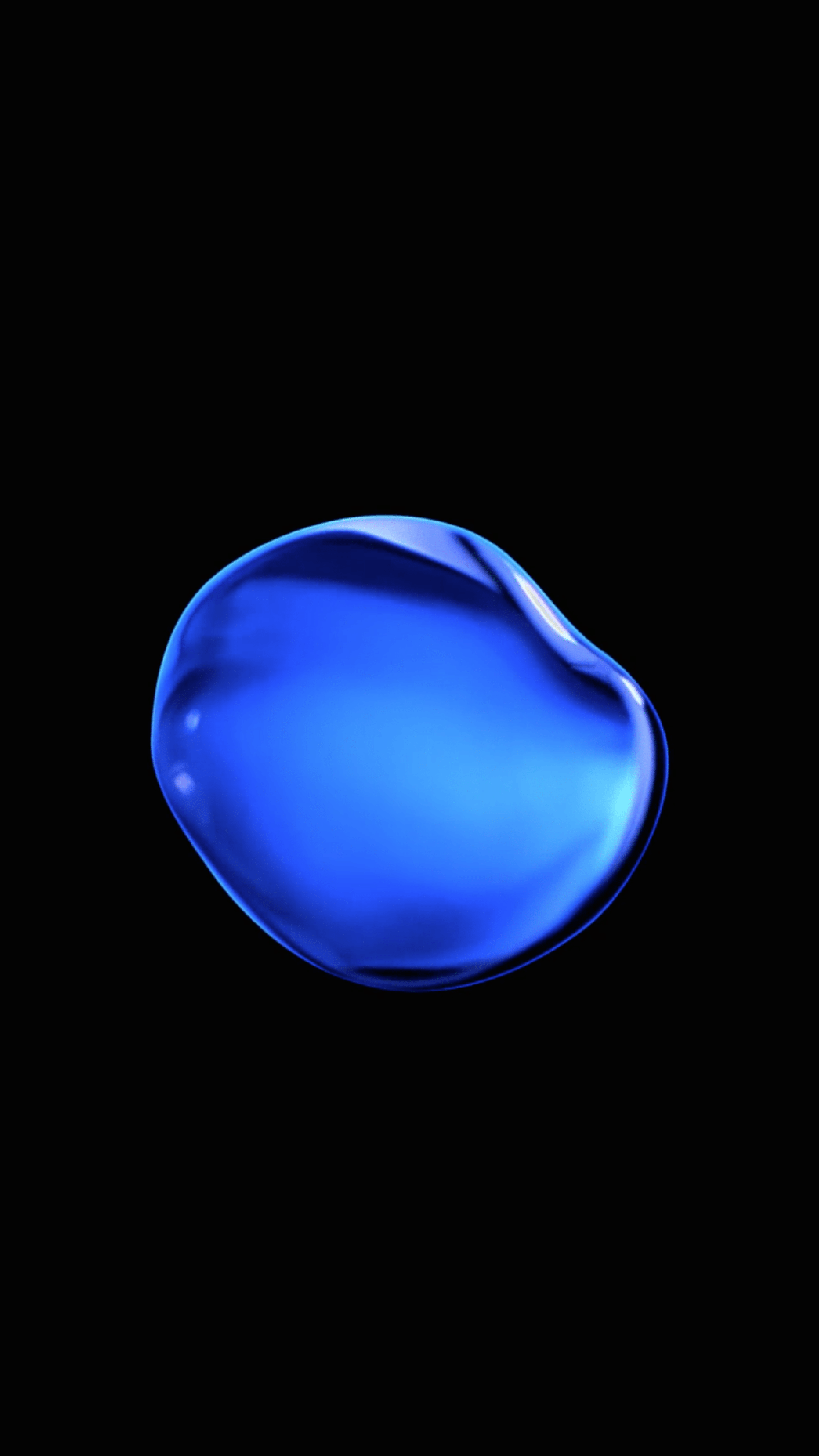 Goccia blu astratta su nero, 4500x8000 Verticale, Mobile