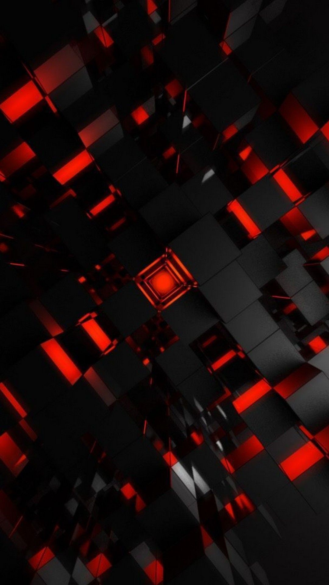 Cubi 3D neri e rossi, 1080x1920 Full HD Verticale, iPhone Air