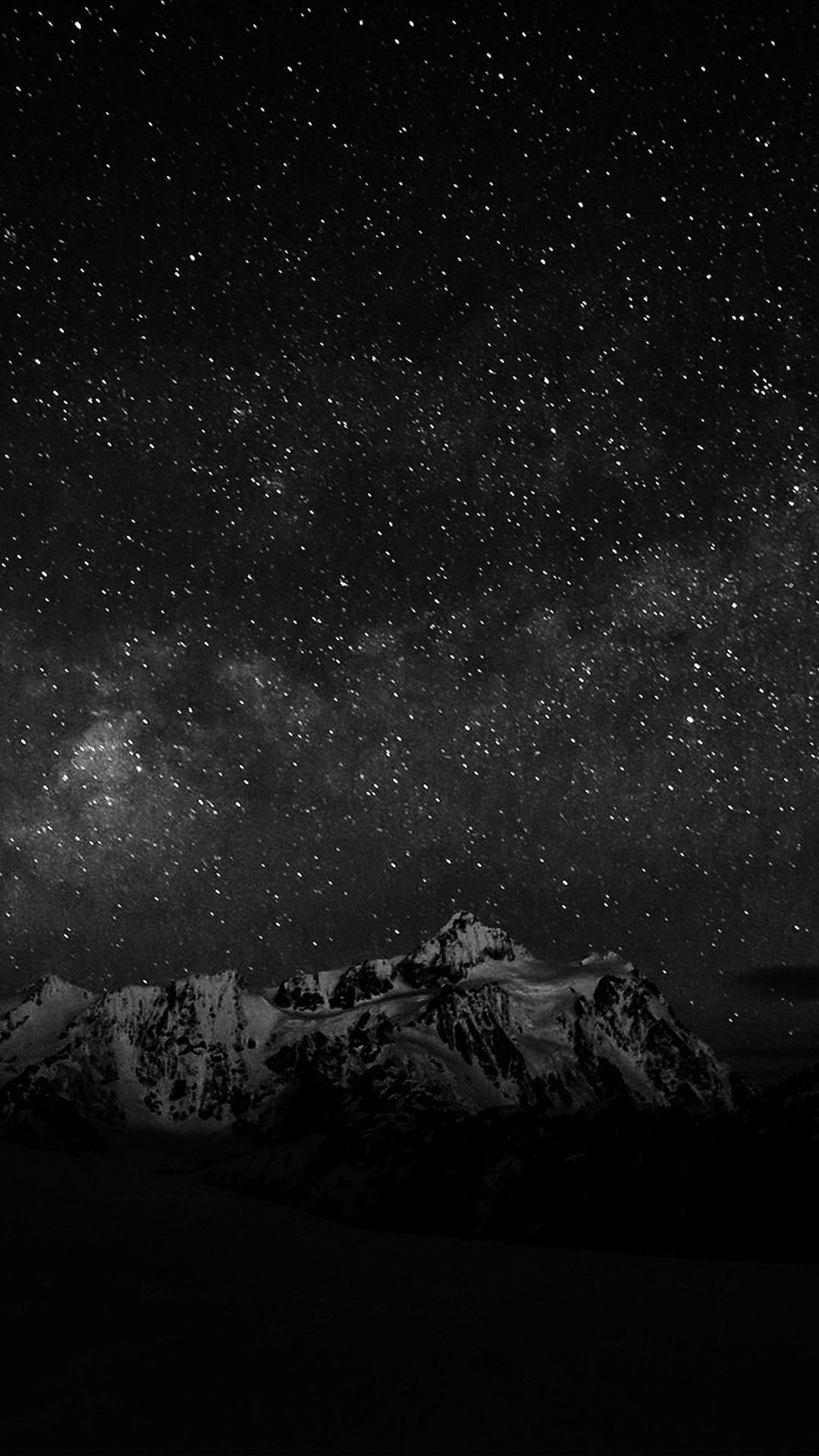 Montagne innevate cielo stellato notte, 1080x1920 Full HD Verticale, iPhone