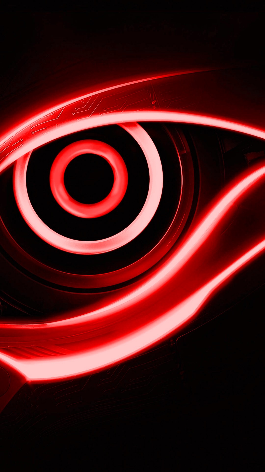 Occhio astratto rosso neon, 1080x1920 Full HD Verticale, iPhone